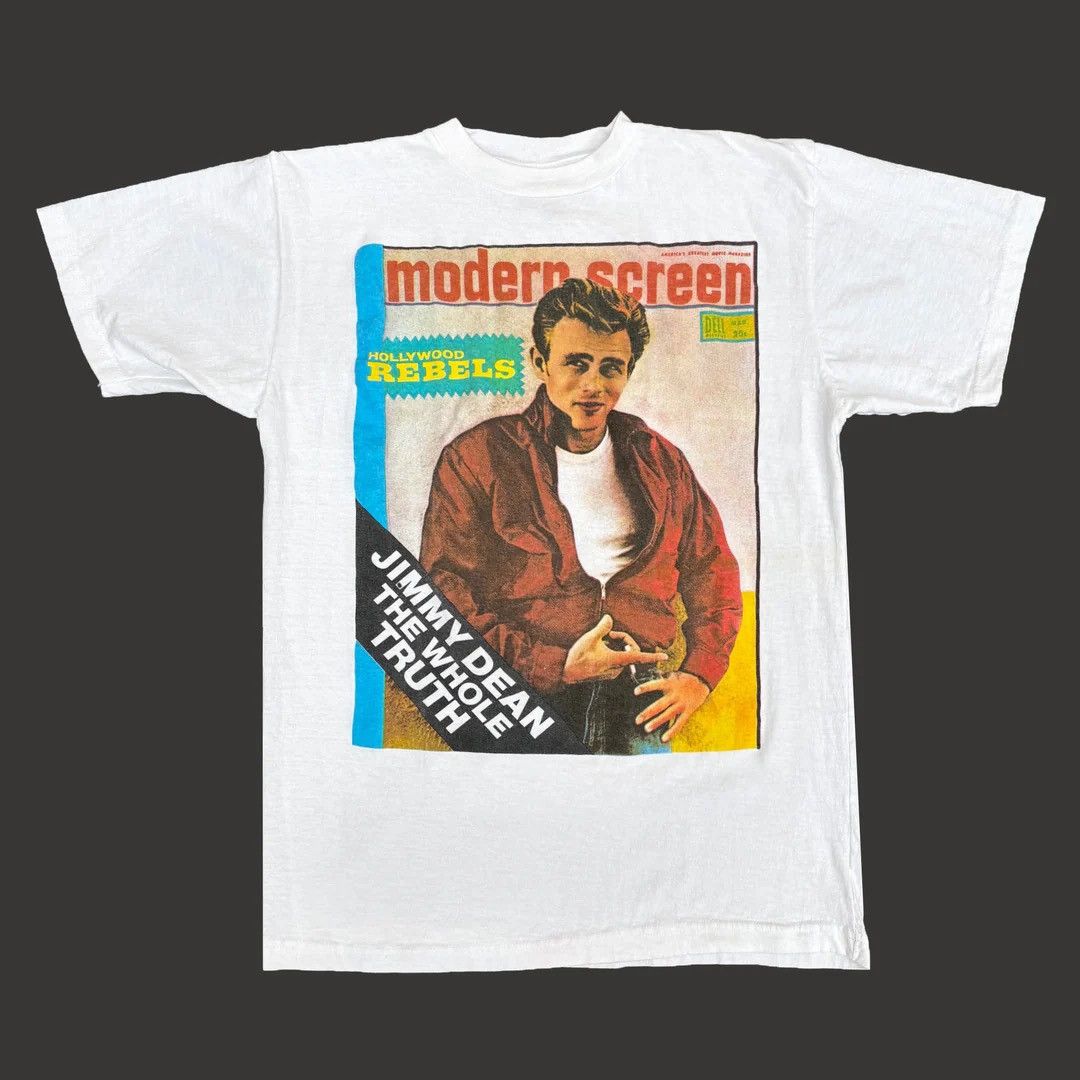 Vintage James Dean 1980 80s Vintage Movie Cover Magazine T-Shirt Size US XL / EU 56 / 4 - 1 Thumbnail