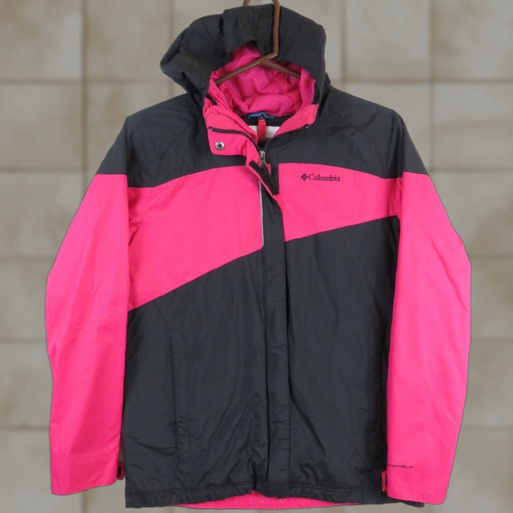 Vintage Columbia Ladies Jacket L Pink Omni-Shield Shell Only Zip Hooded Lightweight Outdoor Womens Regular Size L Jacket Size L / US 10 / IT 46 - 1 Thumbnail