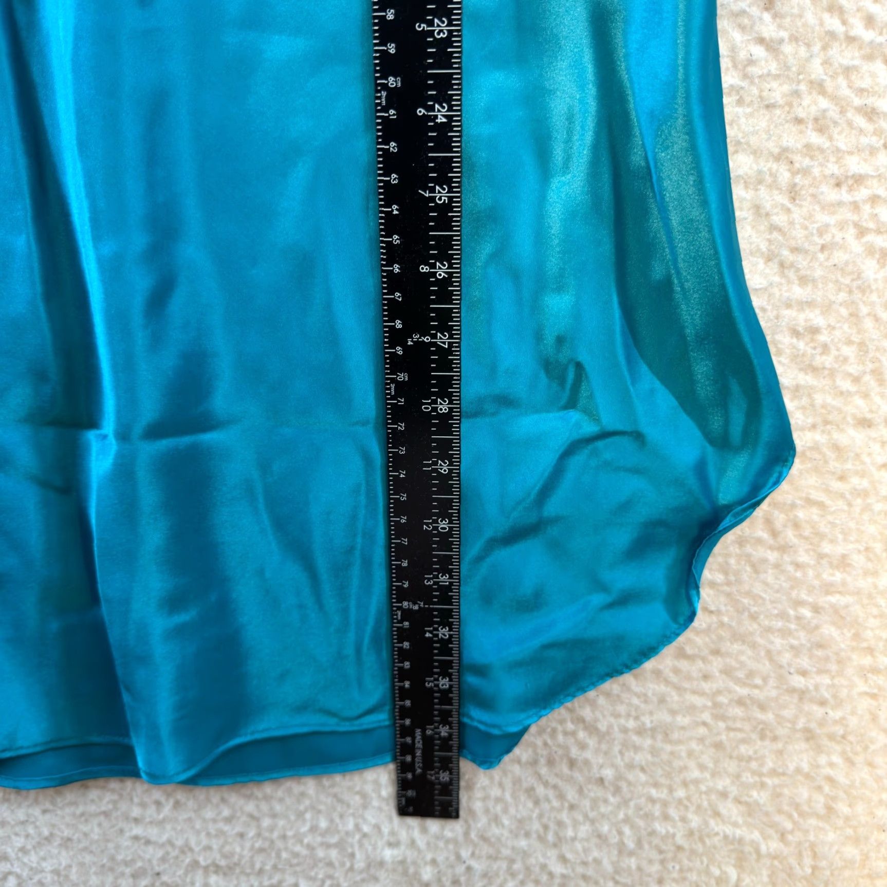 Vintage VINTAGE 90s Y2K Slip Dress M Blue Satin Lace Teal Size M / US 6-8 / IT 42-44 - 7 Thumbnail
