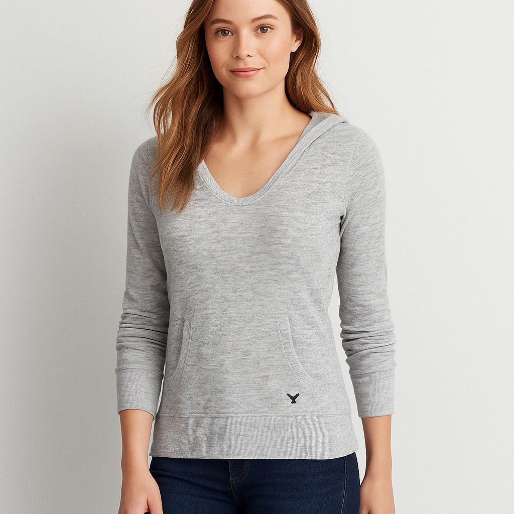 American Eagle Outfitters American Eagle Soft Knit Hoodie Lightweight Gray S Size S / US 4 / IT 40 - 1 Thumbnail