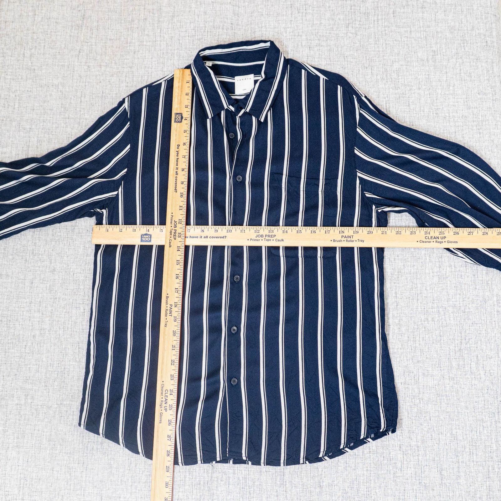 Sandro Sandro Paris Flow Striped Shirt button up Navy striped XL Size US XL / EU 56 / 4 - 9 Thumbnail