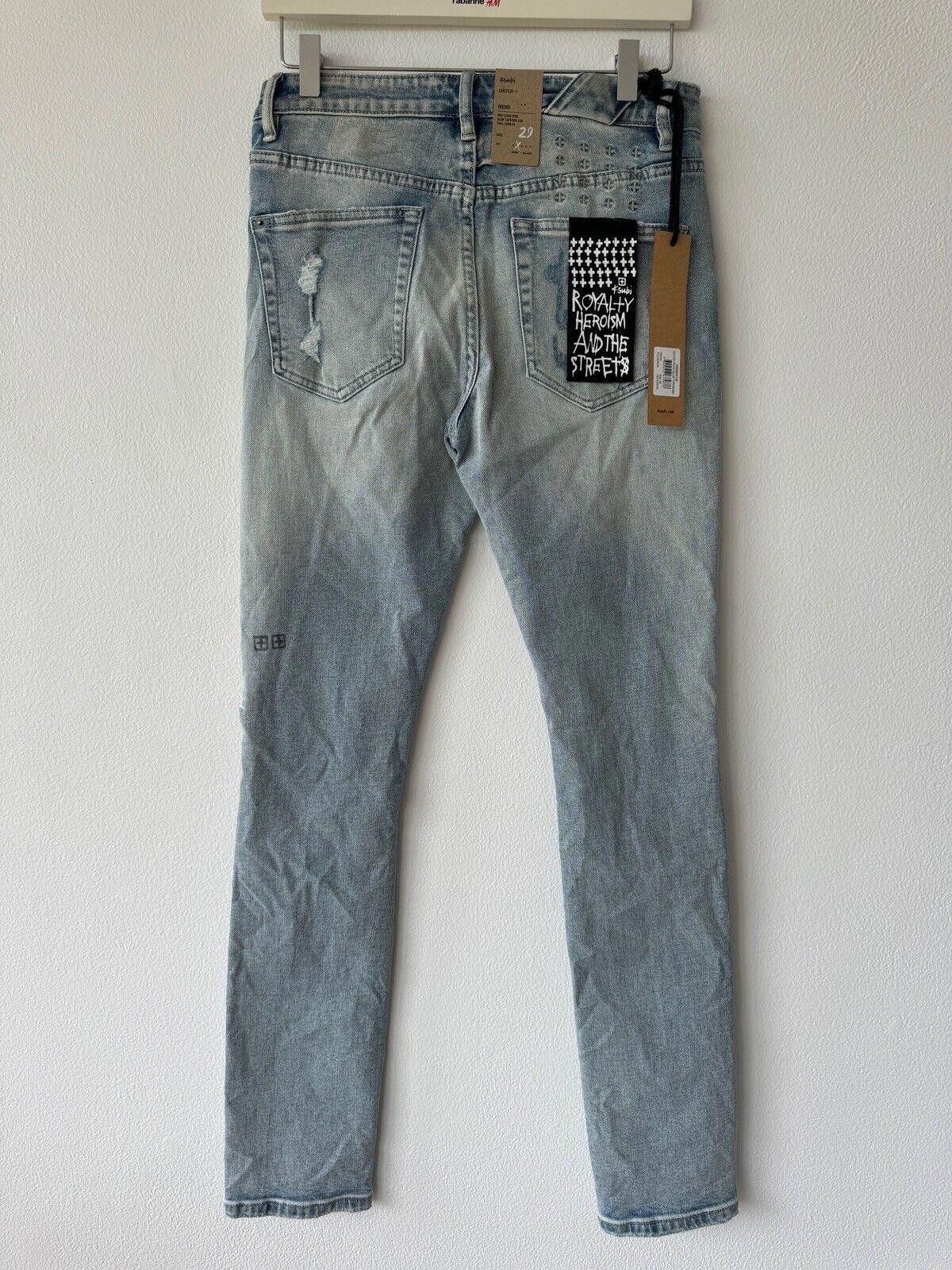 Ksubi new Ksubi mens denim jean chitch 29 slim punk blue trashed Size US 29 - 5 Thumbnail