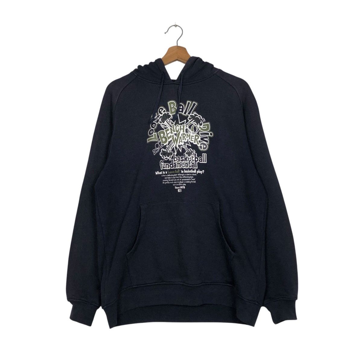 Japanese Brand 📌Vintage Hoodie Pull Over Bench Warmer Basket Ball Big Logo Size US M / EU 48-50 / 2 - 14 Thumbnail