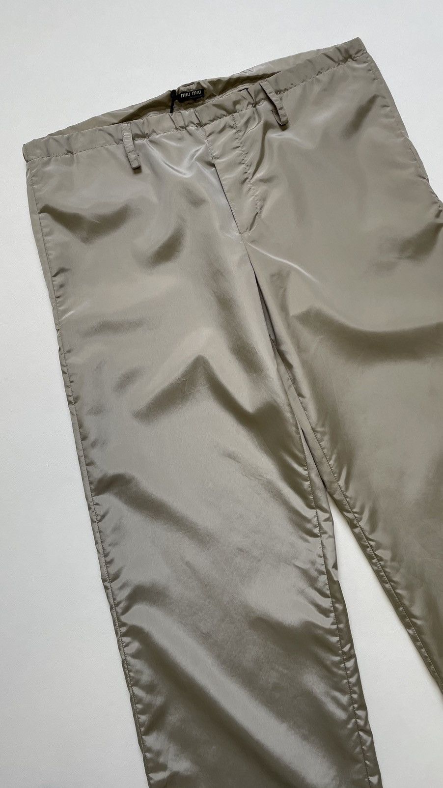 Miu Miu Shimmer Nylon Wide Leg Trousers Size US 36 / EU 52 - 7 Thumbnail