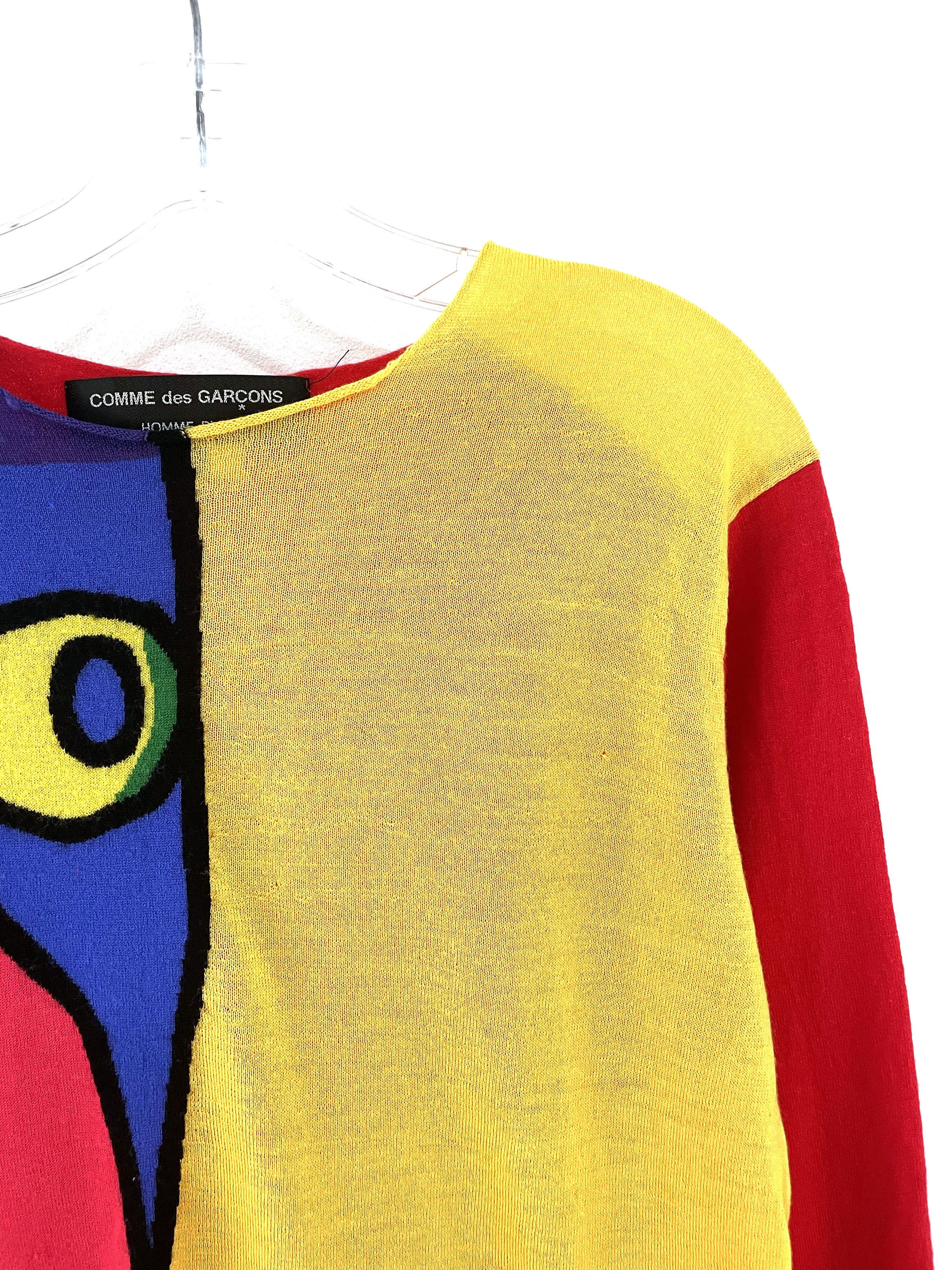 Comme des Garcons Homme Plus 2007 Abstract Face Sweater Size US S / EU 44-46 / 1 - 4 Thumbnail