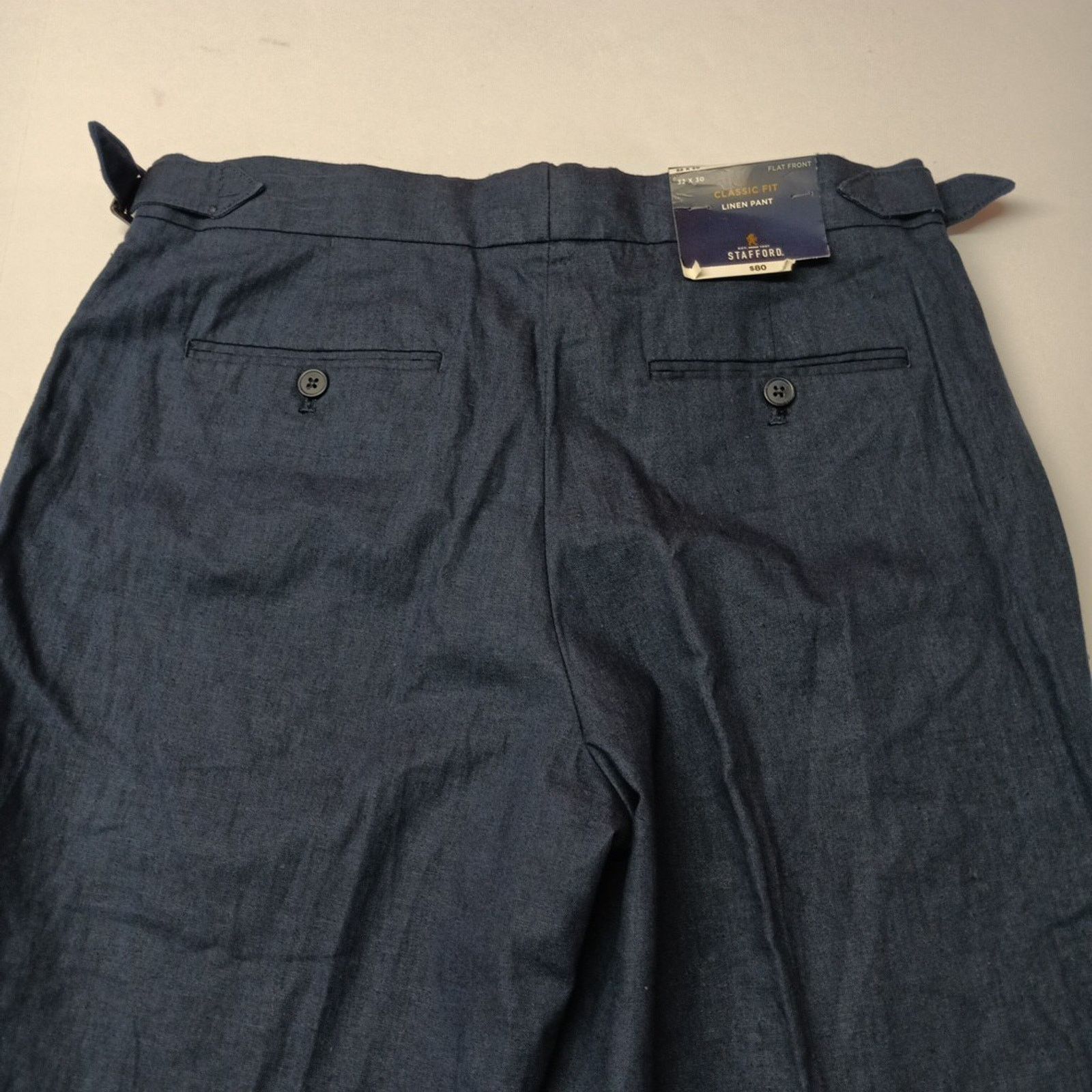 Stafford Stafford Classic Fit Blue Linen Dress Pants Men's Size 32x30 Size US 32 / EU 48 - 7 Thumbnail