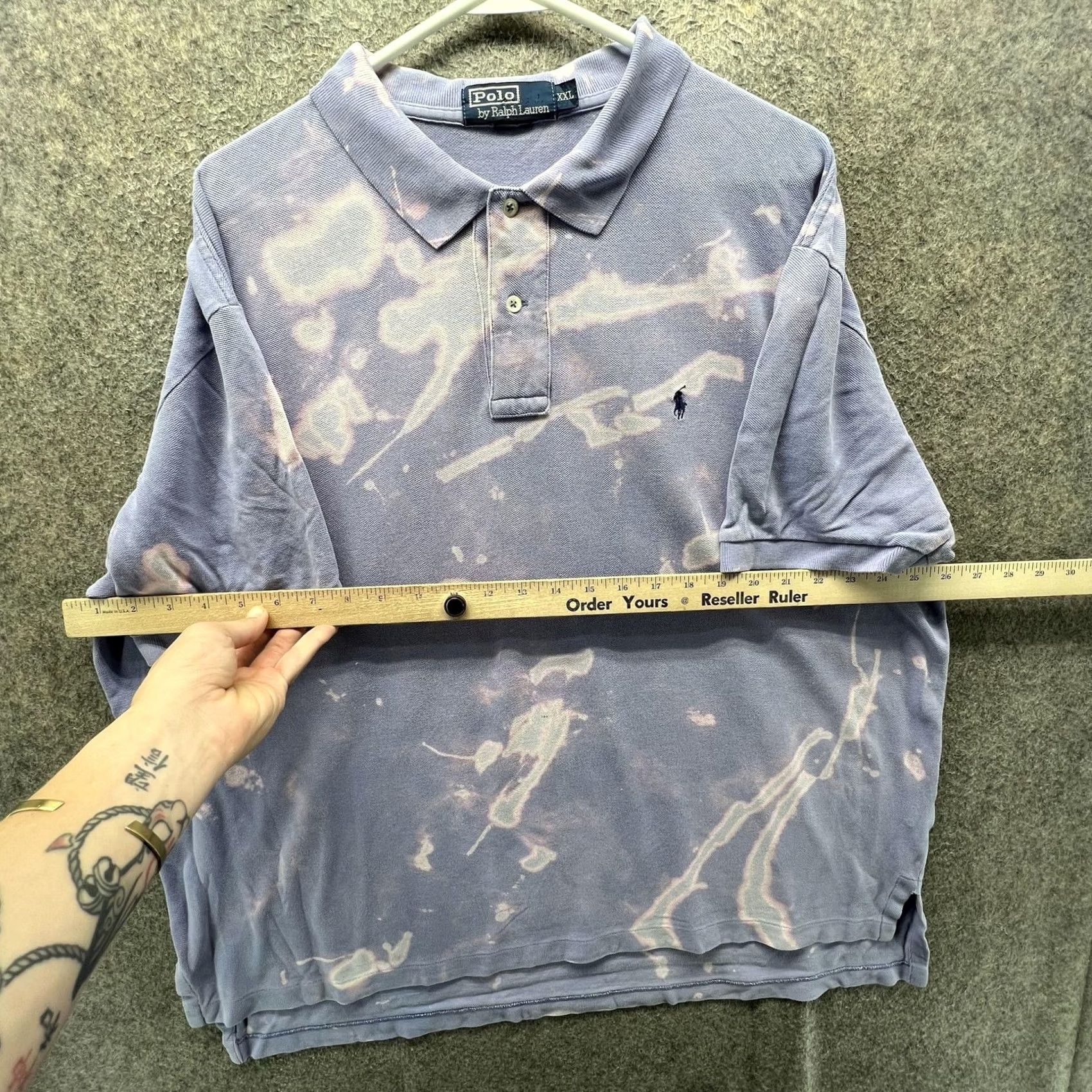 Polo Ralph Lauren Polo by Ralph Lauren Polo Shirt Mens 2XL Purple Bleach Dye Tie Dye Short Sleeve Size US XXL / EU 58 / 5 - 3 Thumbnail