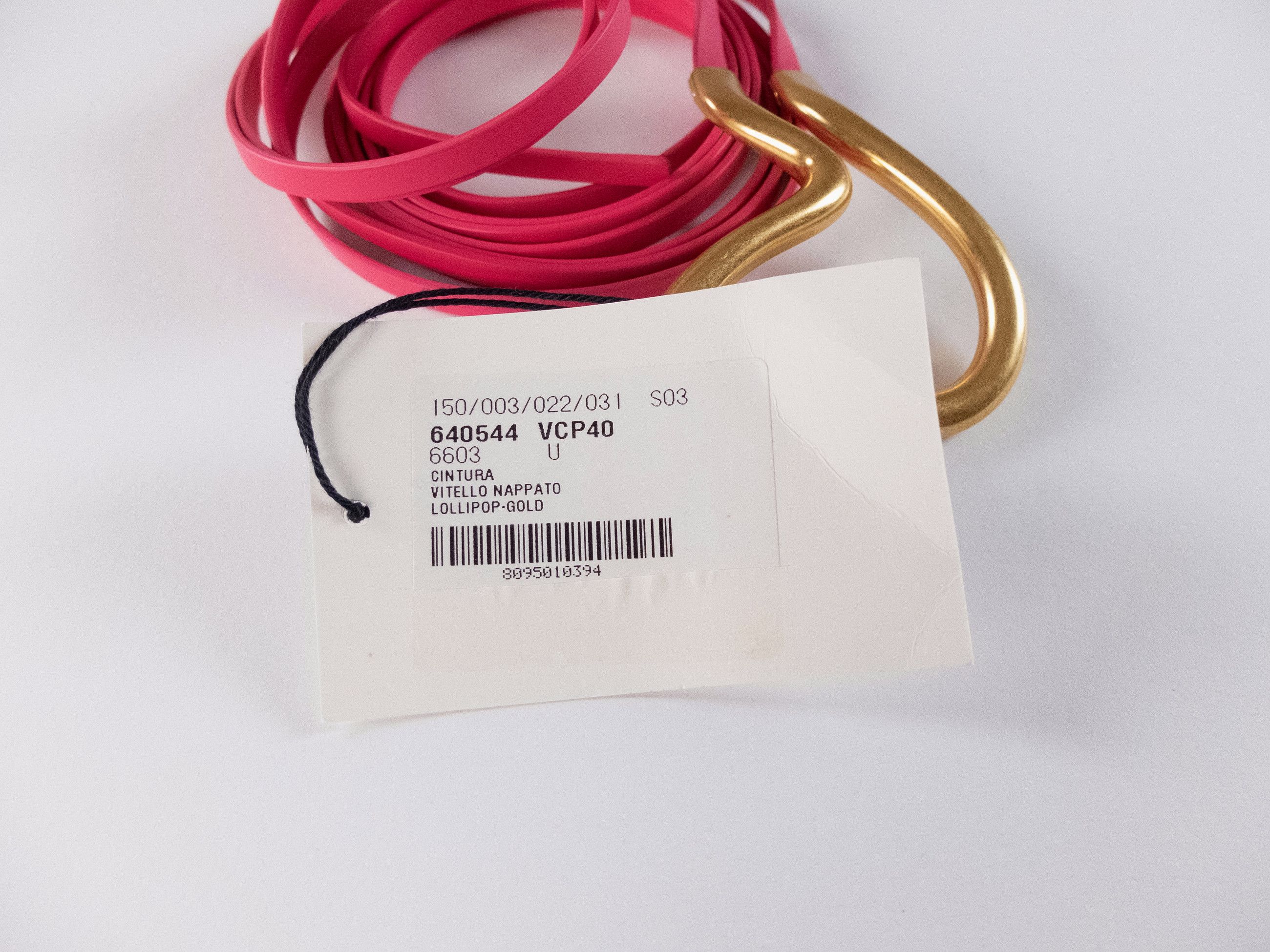 Bottega Veneta BOTTEGA VENETA pink gold decorative buckle thin belt Size ONE SIZE - 7 Thumbnail