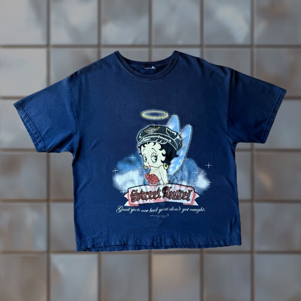 Vintage VINTAGE Betty Boop Shirt Blue Small 90s Cartoon Promo Street Angel Biker Mens Size US S / EU 44-46 / 1 - 1 Thumbnail