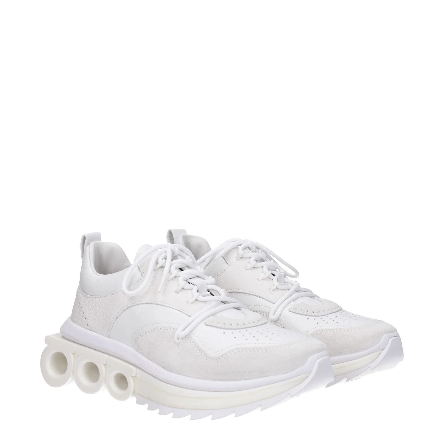 Salvatore Ferragamo ob1o1e1224 Leather Sneakers in White Size US 8.5 / IT 38.5 - 2 Thumbnail