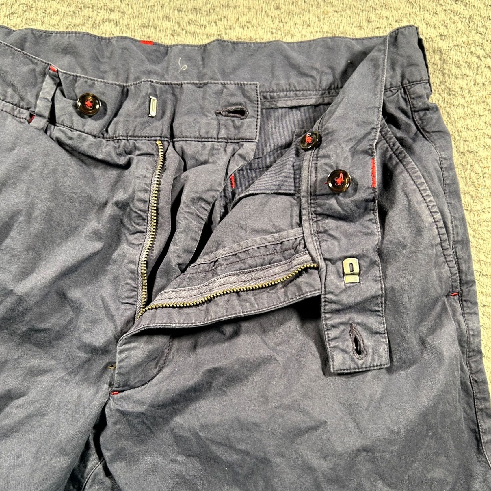 Carolina Herrera Carolina Herrera Pants 32x26 Navy Chino Straight Leg Mid Rise Cotton Blend Men Pants Size US 34 / EU 50 - 4 Thumbnail
