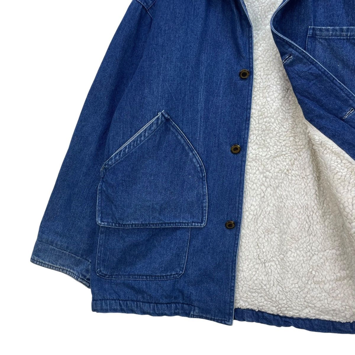 45rpm × Indigo × Japanese Brand 💥Saburoku Mens Shearling Hunting Indigo Denim Jacket Size US L / EU 52-54 / 3 - 5 Thumbnail