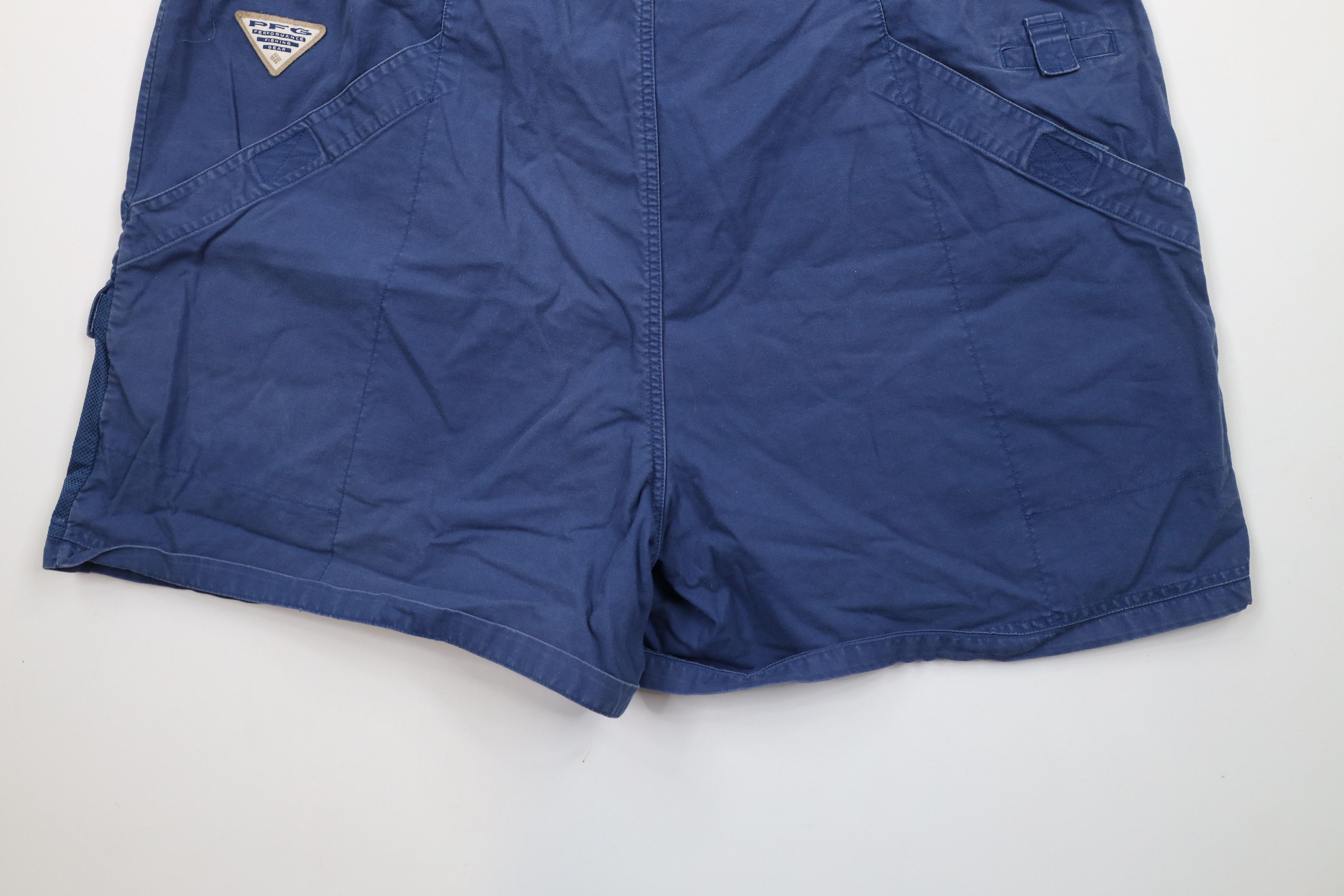 Columbia × Vintage Vintage Columbia PFG Spell Out Above Knee Cargo Shorts Blue Size US 40 / EU 56 - 10 Thumbnail