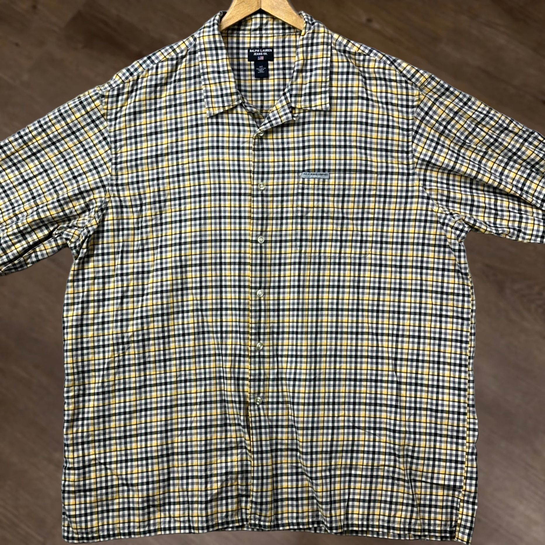 Ralph Lauren Ralph Lauren Jeans Co. Button-Up Shirt Mens 3XT Tall Yellow Check Casual Spring Long Sleeve Collared Vintage N/A Size US XXL / EU 58 / 5 - 1 Thumbnail