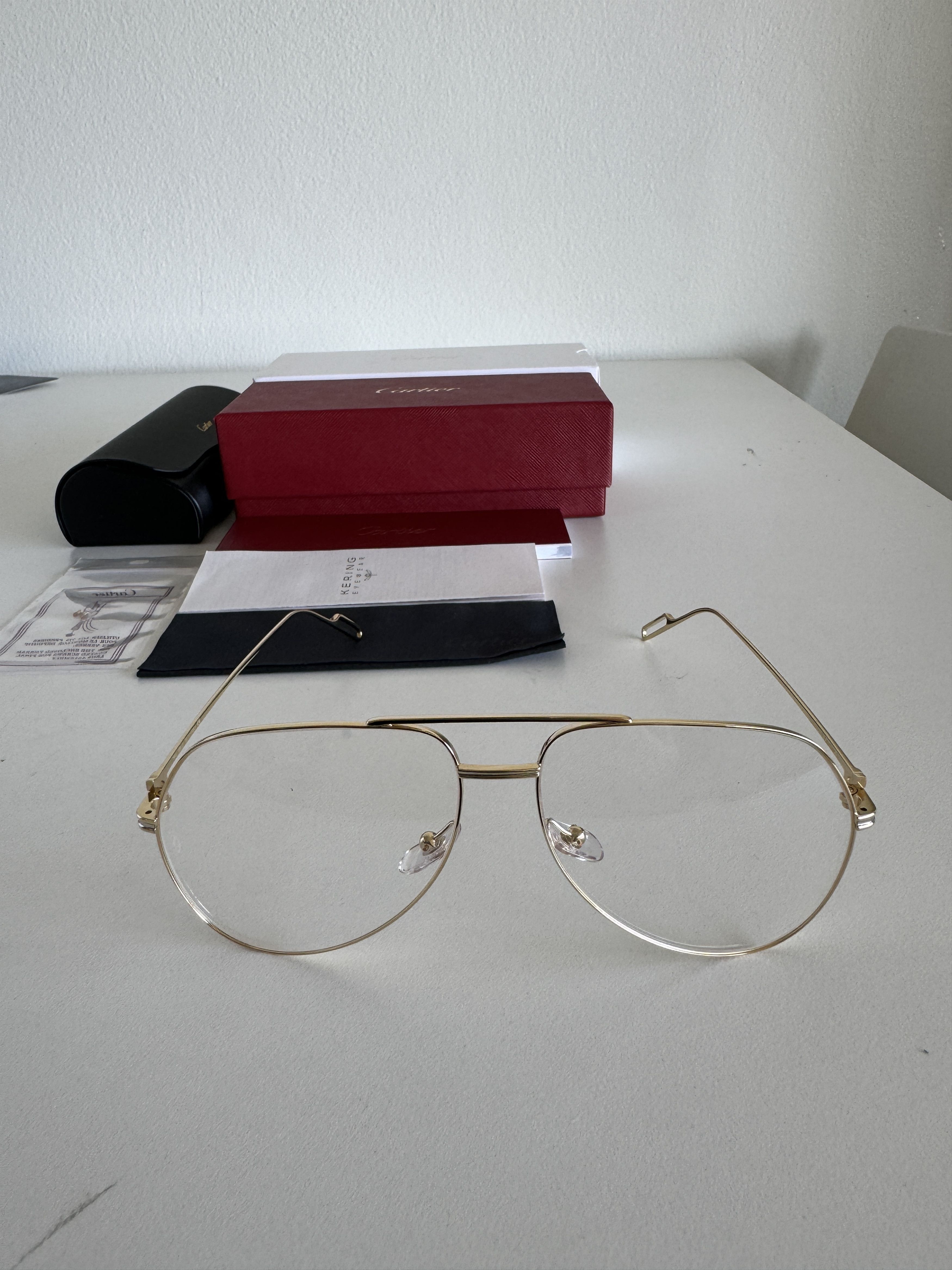 image of Cartier Eyewear Optical Eyeglasses Glasses Ct0116O 003 Shiny Gold, Women's
