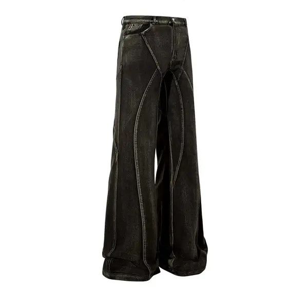Jean Tamaki x Yuki Streetwear Washed Spliced Design Jeans Pants Size US 34 / EU 50 - 1 Thumbnail