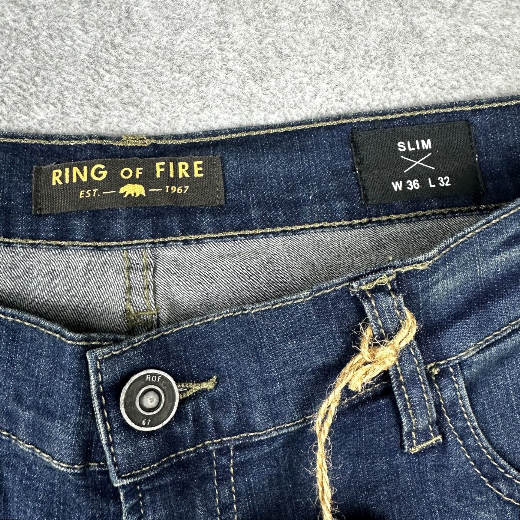 Ring Of Fire Ring of Fire Jeans Mens 36x32 Elan Denim Slim Hudson Distressed Stretch New Blue Block Patchwork Straight 90s Grunge Punk Mens Size US 36 / EU 52 - 3 Thumbnail