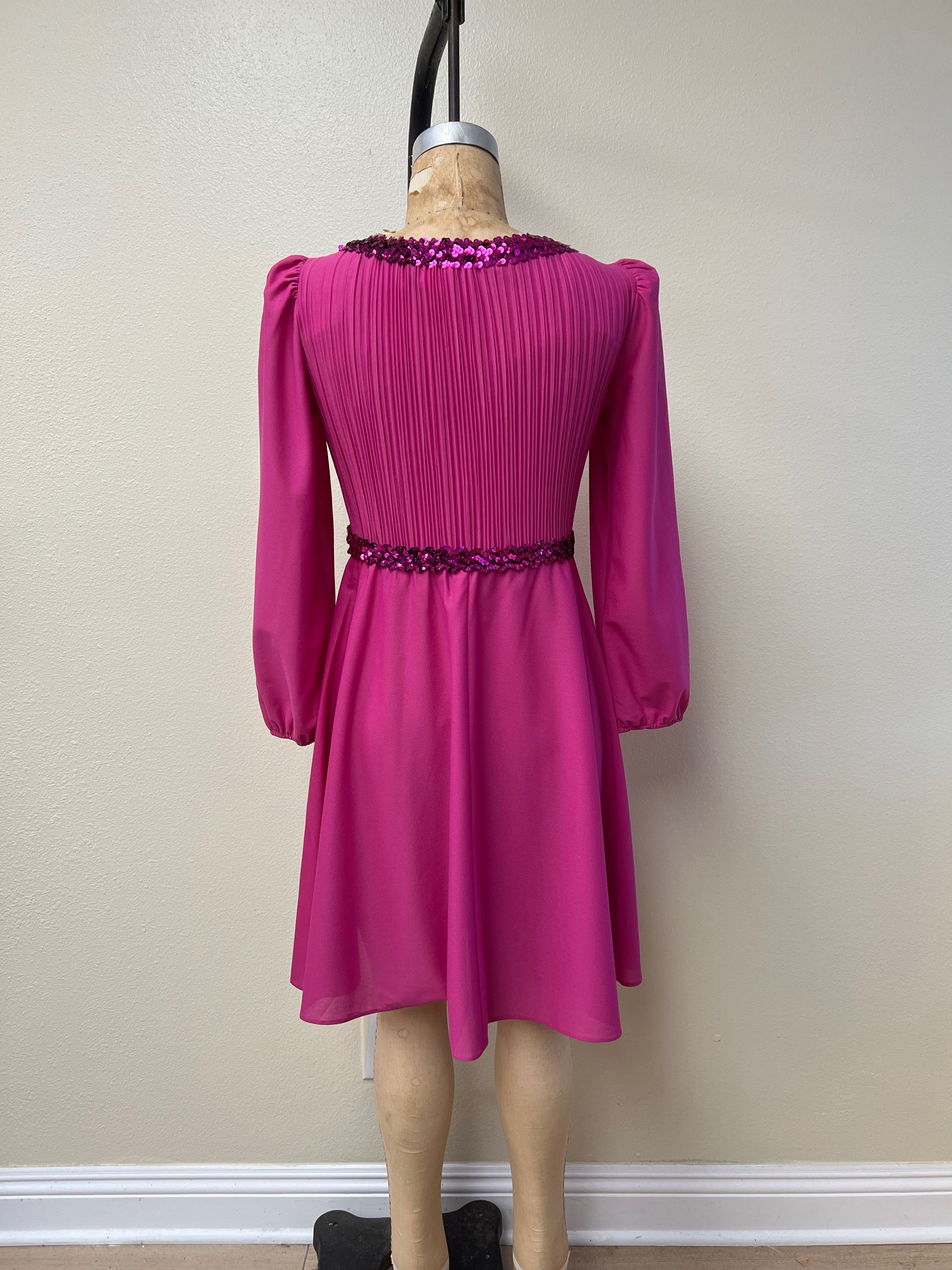 Other EUC Vintage 70s Boston Maid Sequined Long Sleeve Dress Med Size M / US 6-8 / IT 42-44 - 7 Thumbnail