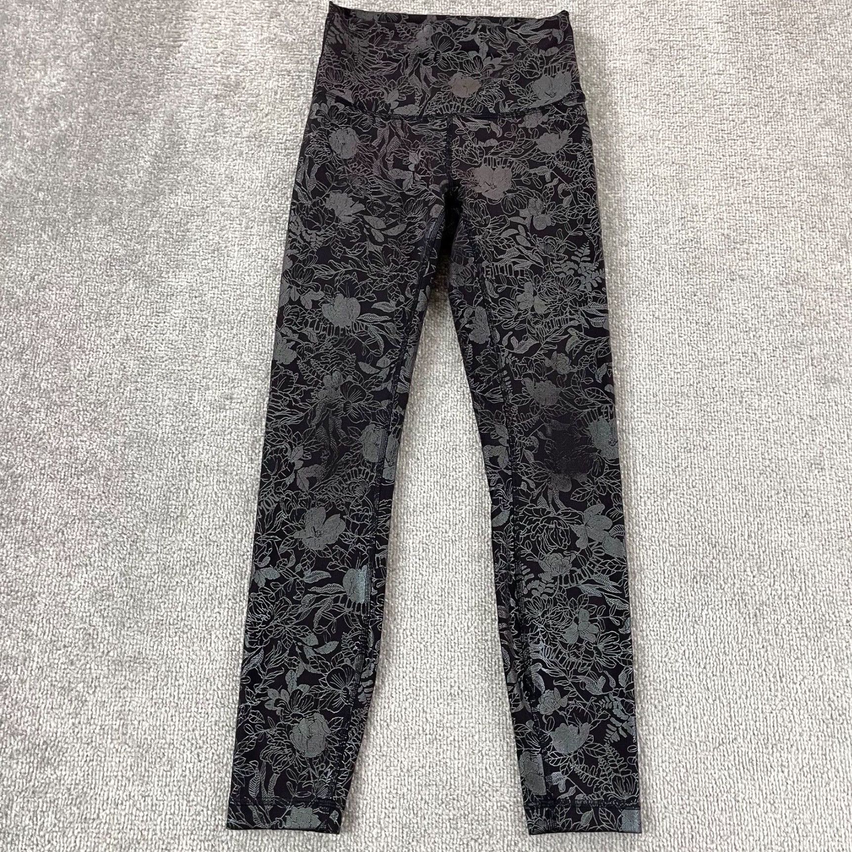 Lululemon LULULEMON Leggings Womens Size 4 High Rise Wunder Train Flourish Black Foil Yoga Size 27" / US 4 / IT 40 - 3 Thumbnail