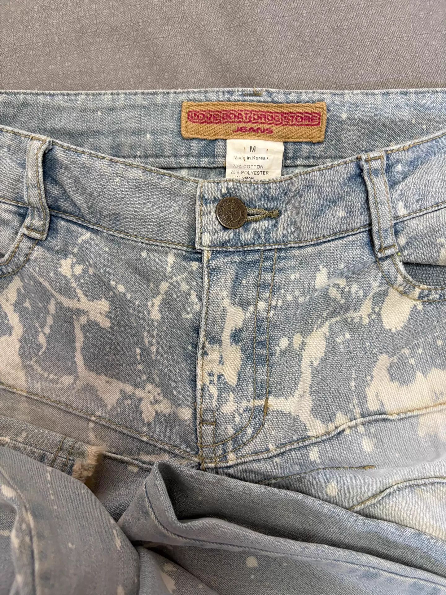 Other Vintage Japanese Denim Bellbottom Splatter Raw Hem Size 27" / US 4 / IT 40 - 9 Thumbnail