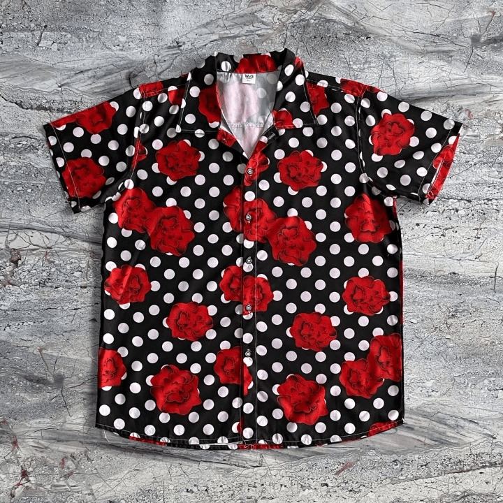 Vintage Hawaian Shirt Rose Dot Size US L / EU 52-54 / 3 - 1 Thumbnail