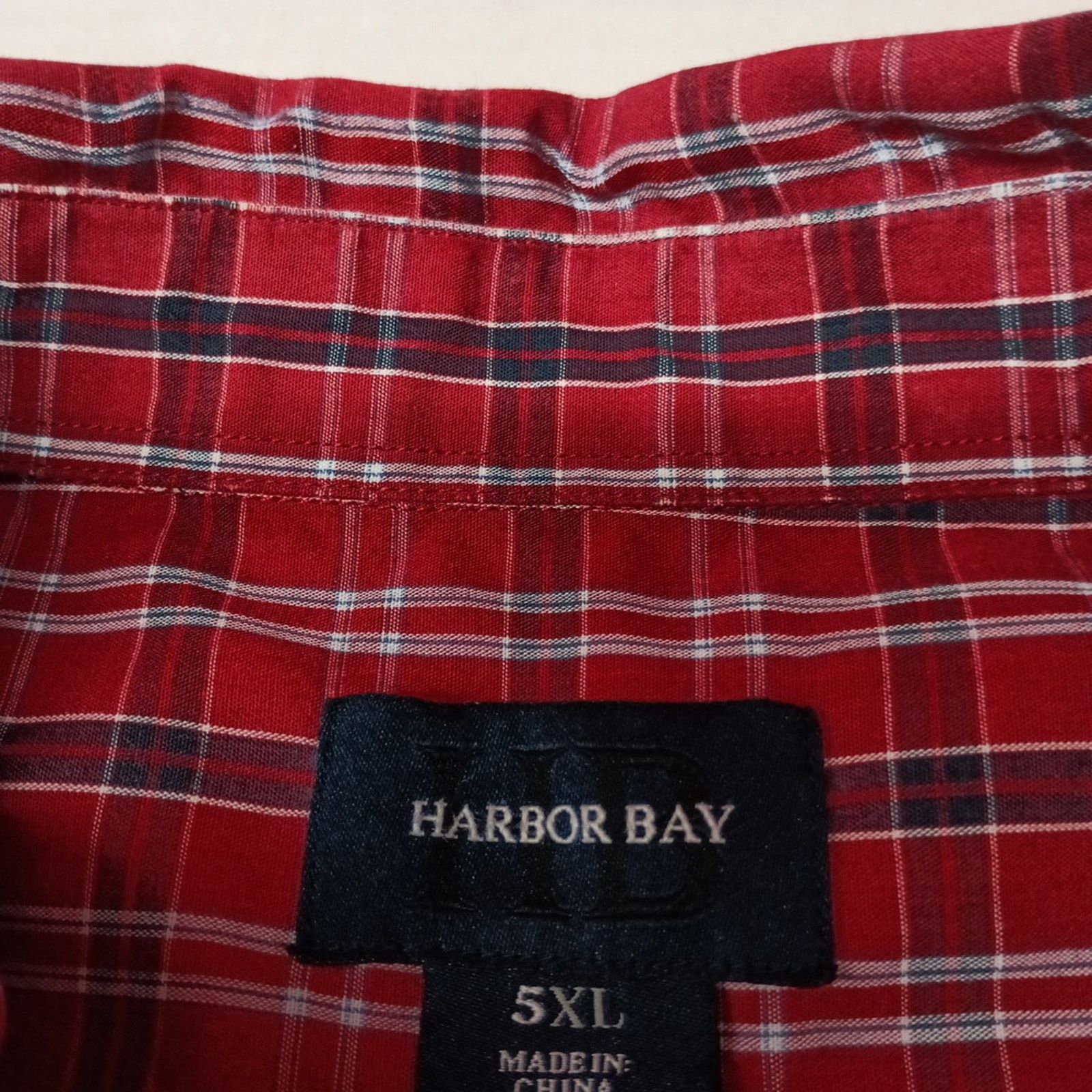 Other Harbor Bay Shirt Men’s 5XL Red Checkered Short Button Down Size US XXL / EU 58 / 5 - 3 Thumbnail