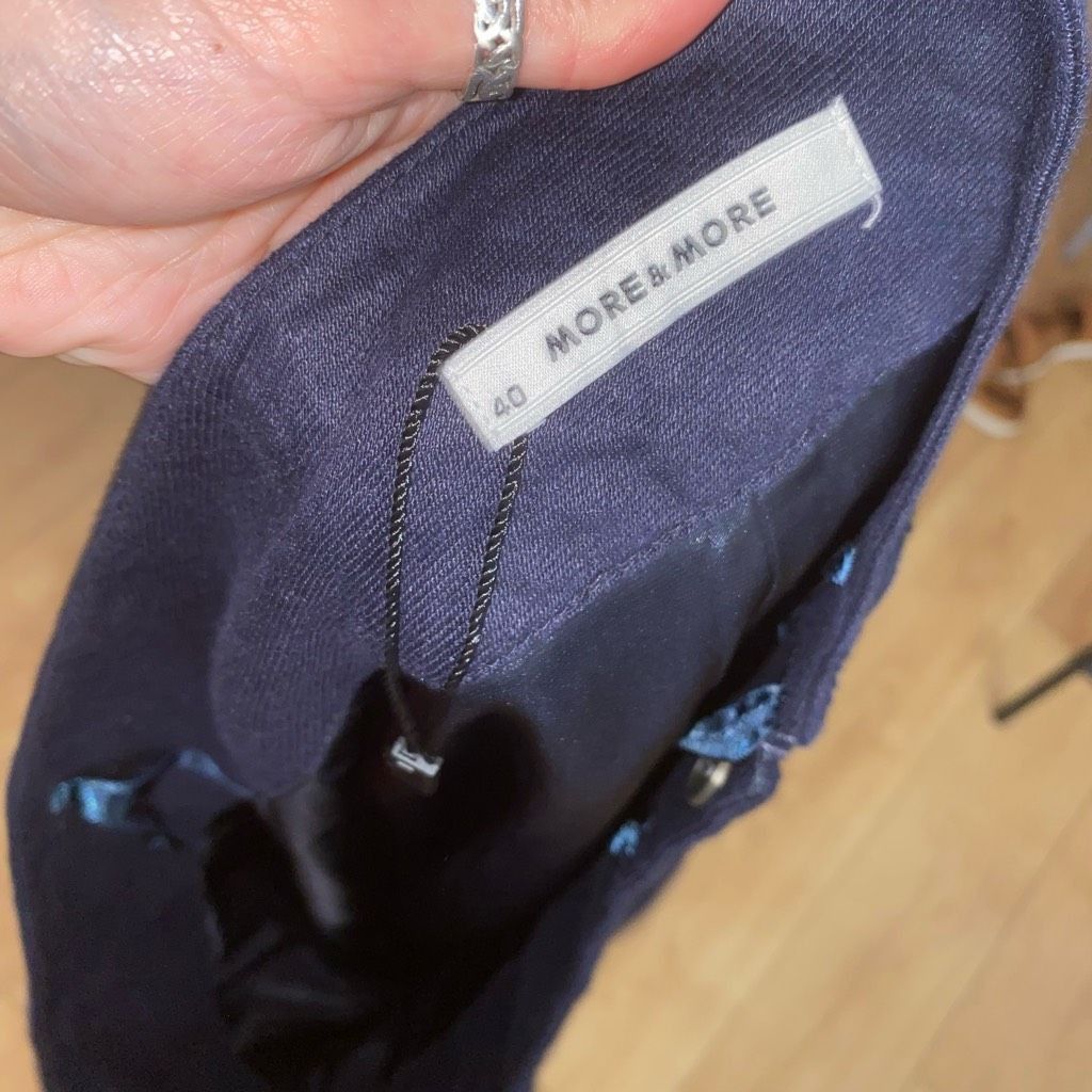 Other More & More NWT Navy Blue A-Line Skirt, Italian, Sz 12 Size 34" / US 12 / IT 48 - 2 Thumbnail