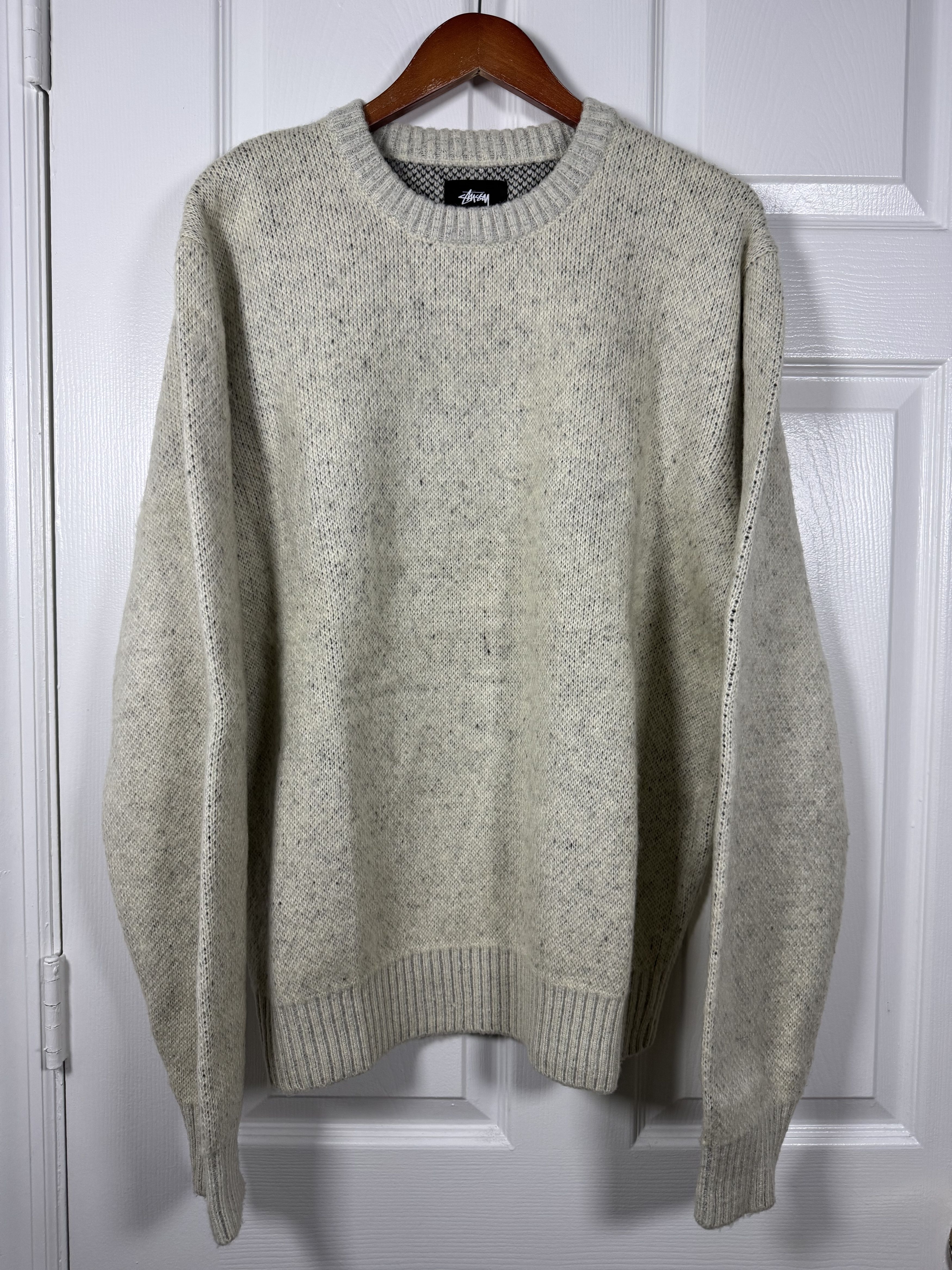 Stussy 8 Ball Brushed Mohair Sweater Cream XL Size US XL / EU 56 / 4 - 3 Thumbnail