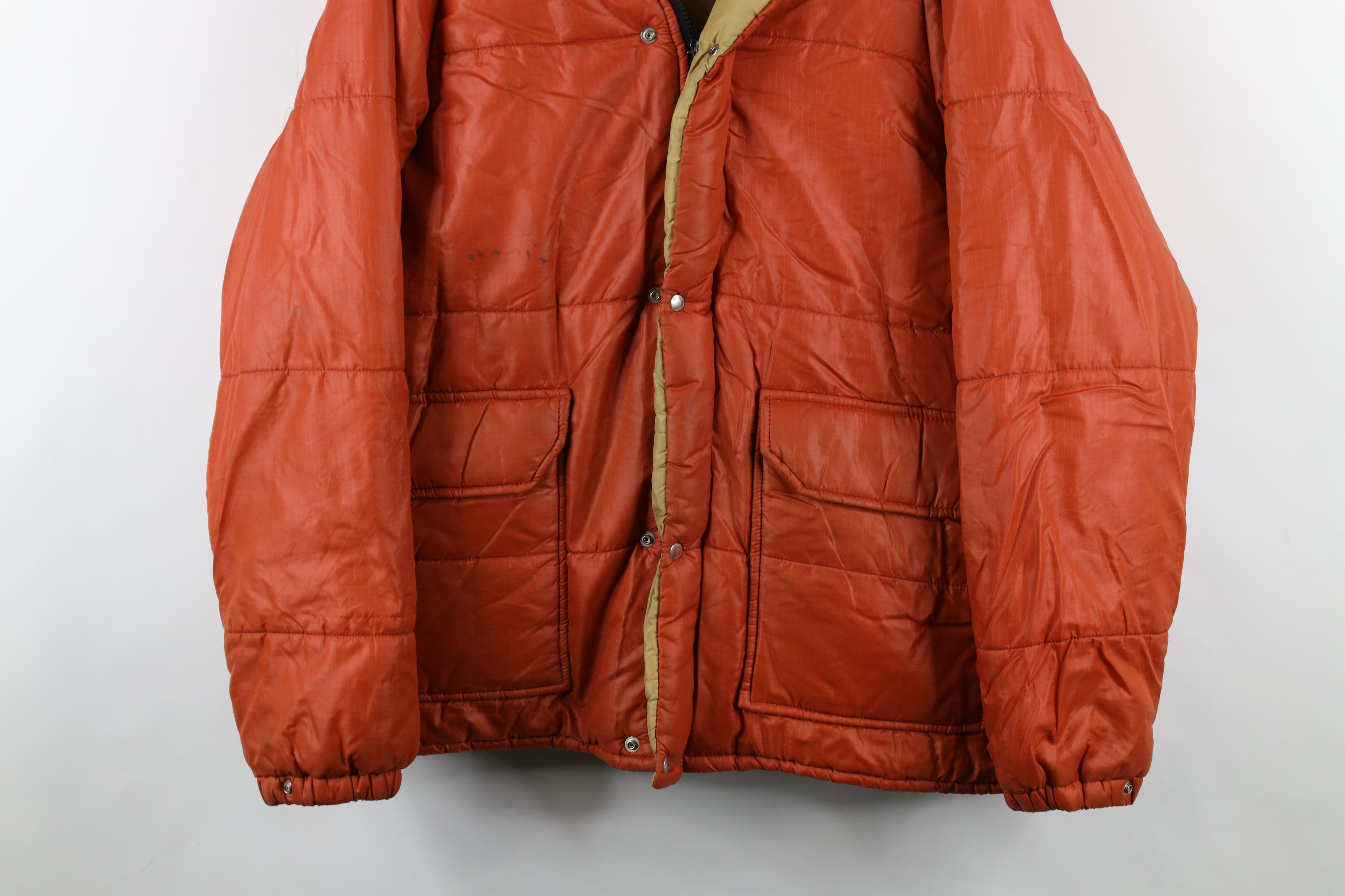 Vintage Vintage 70s Streetwear Winter Puffer Jacket Orange USA Size US XL / EU 56 / 4 - 3 Thumbnail