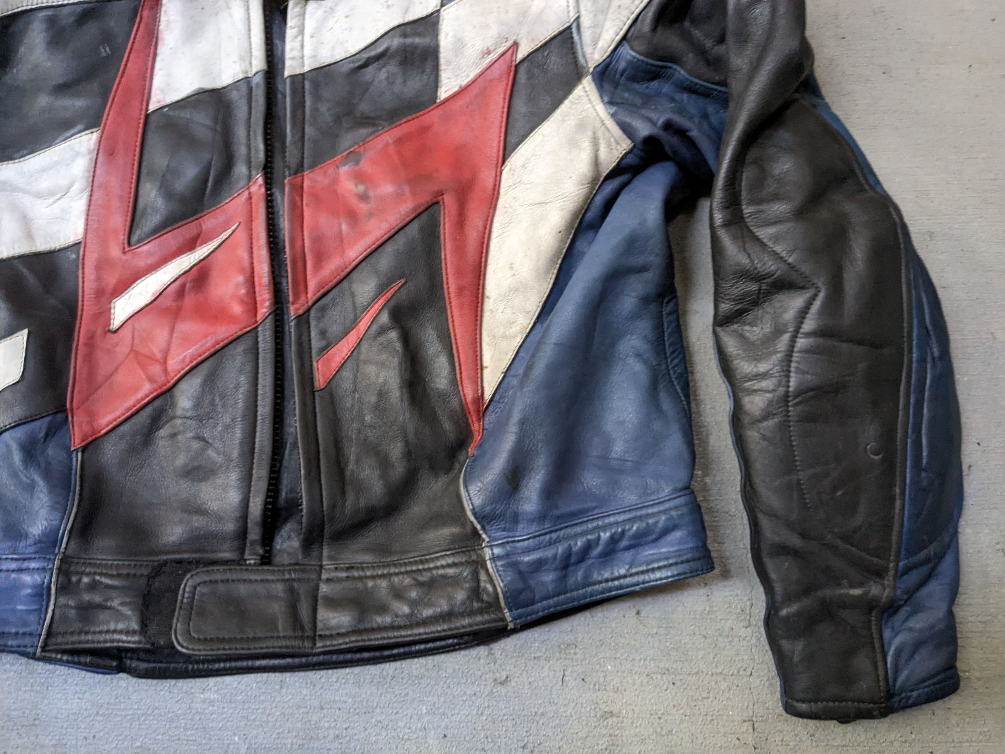Genuine Leather Vintage Motorcycle Leather Biker Jacket Blue Black White Y2K Size US L / EU 52-54 / 3 - 3 Thumbnail