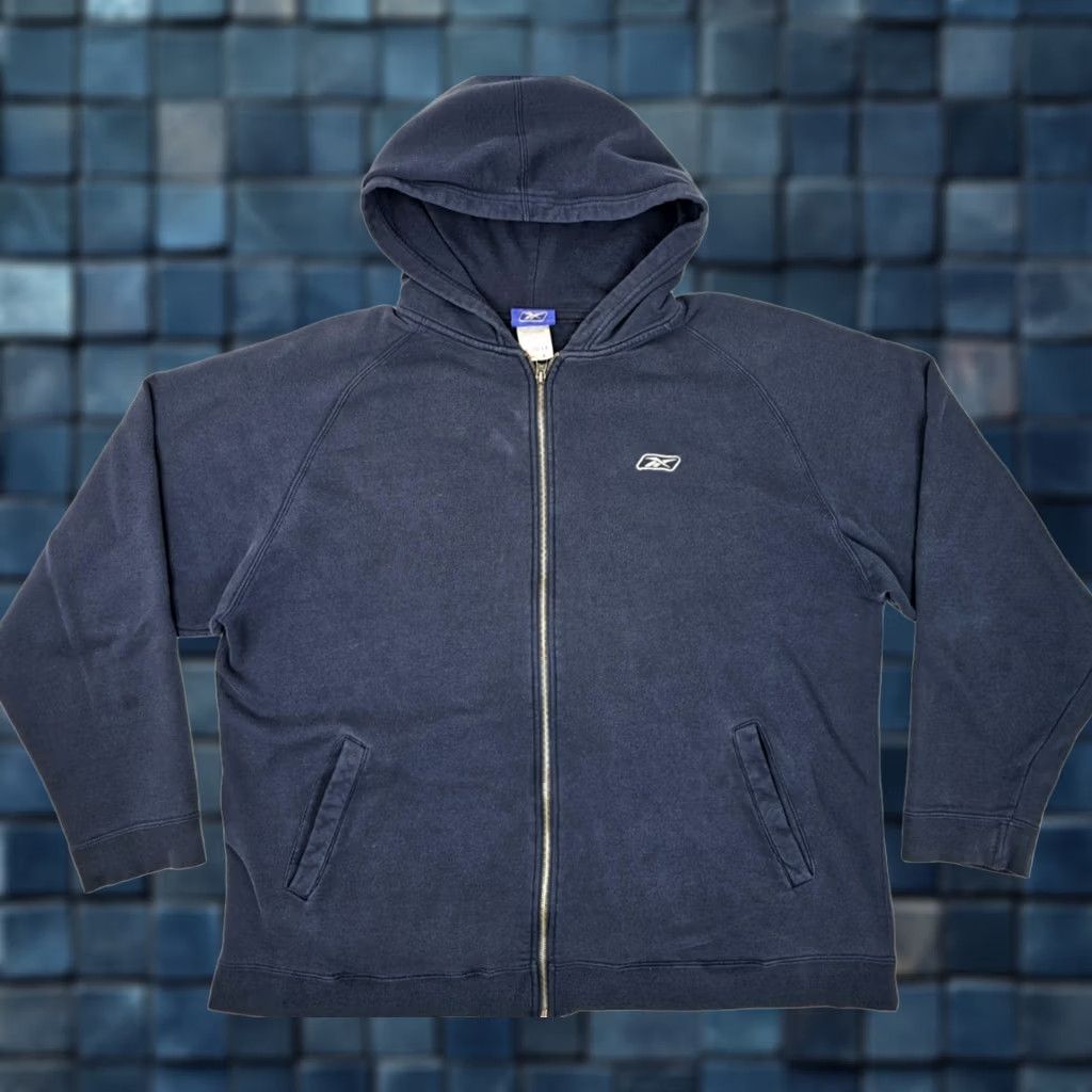 Reebok Vintage Reebok Hoodie XL Men’s Fleece Full Zip Embroidered Logo Navy Blue Size US XL / EU 56 / 4 - 1 Thumbnail