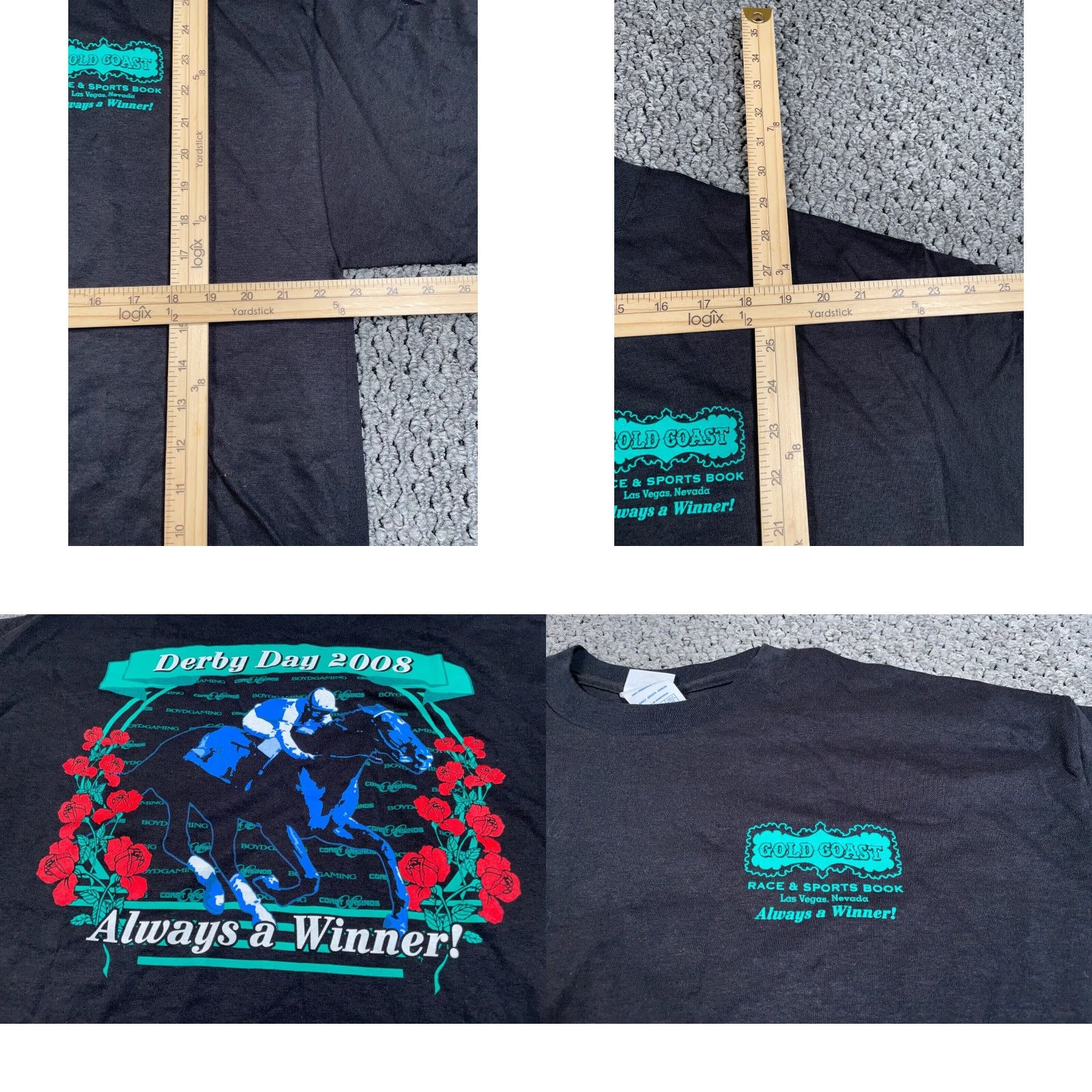 Delta Kentucky Derby T-Shirt Adult XL Black Delta Graphic Tee Y2K Racing Gambling Mens Size US XL / EU 56 / 4 - 8 Thumbnail