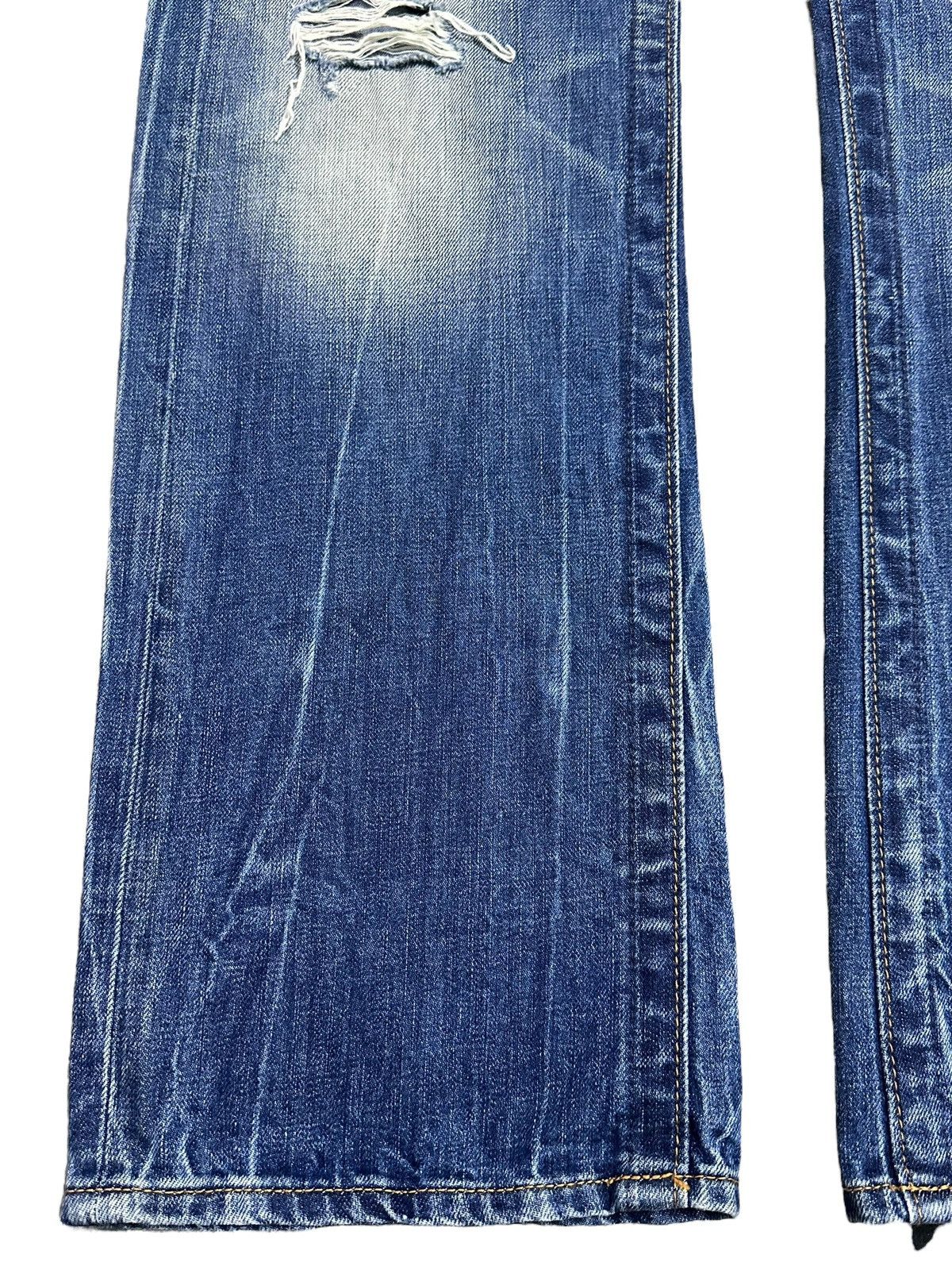Designer Vintage Replay Blue Wash Style Distressed Loose Jeans Size US 33 - 7 Thumbnail