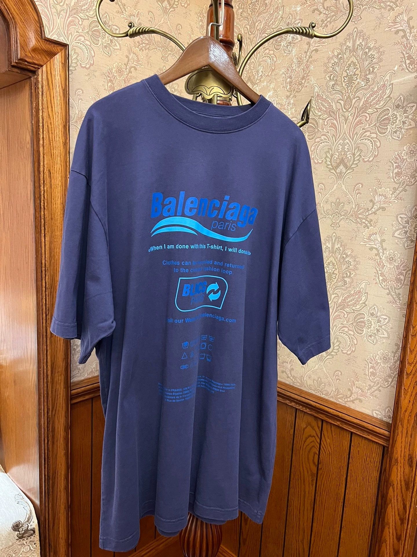 Balenciaga Balenciaga Blue Purple short sleeve shirt Size US XXS / EU 40 - 1 Thumbnail