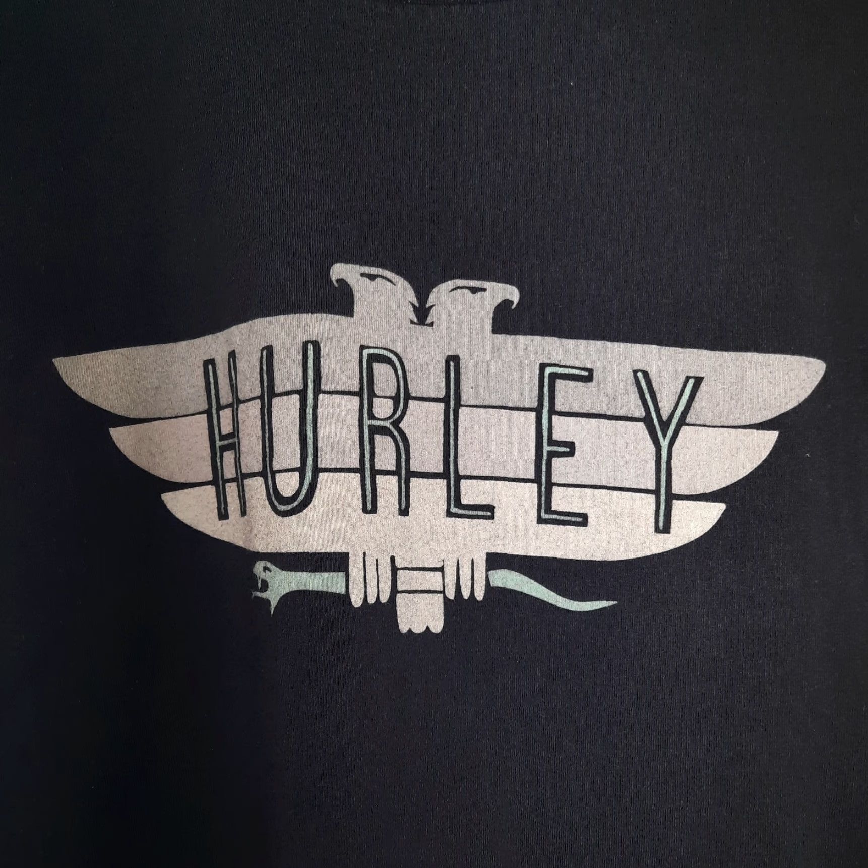 Hurley Hurley Graphic T-Shirt Adult Black 100% Cotton Eagle w/ snake Print Size XXL Mens Short Sleeve Crew Neck Logo Print Vintage No Size US XXL / EU 58 / 5 - 2 Thumbnail