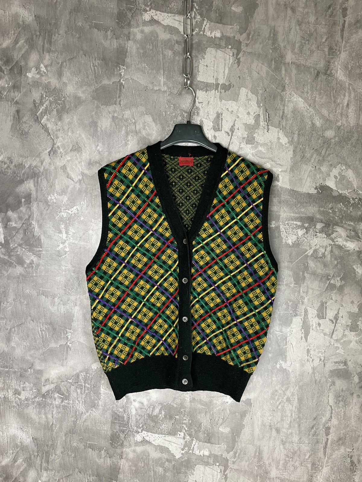 Japanese Brand × Kenzo × Vintage Vintage 80's Kenzo Japan Courduroy Wool Knitted Vest Size M / US 6-8 / IT 42-44 - 1 Thumbnail