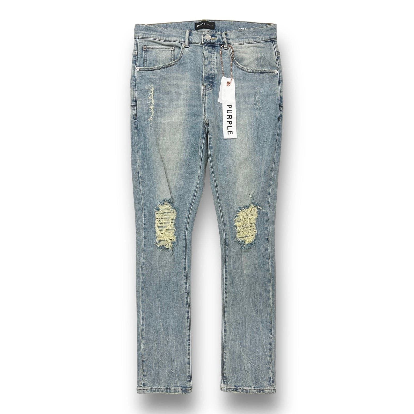 image of Purple- P002- Light Wash Blowout P002 in Blue, Men's (Size 40)