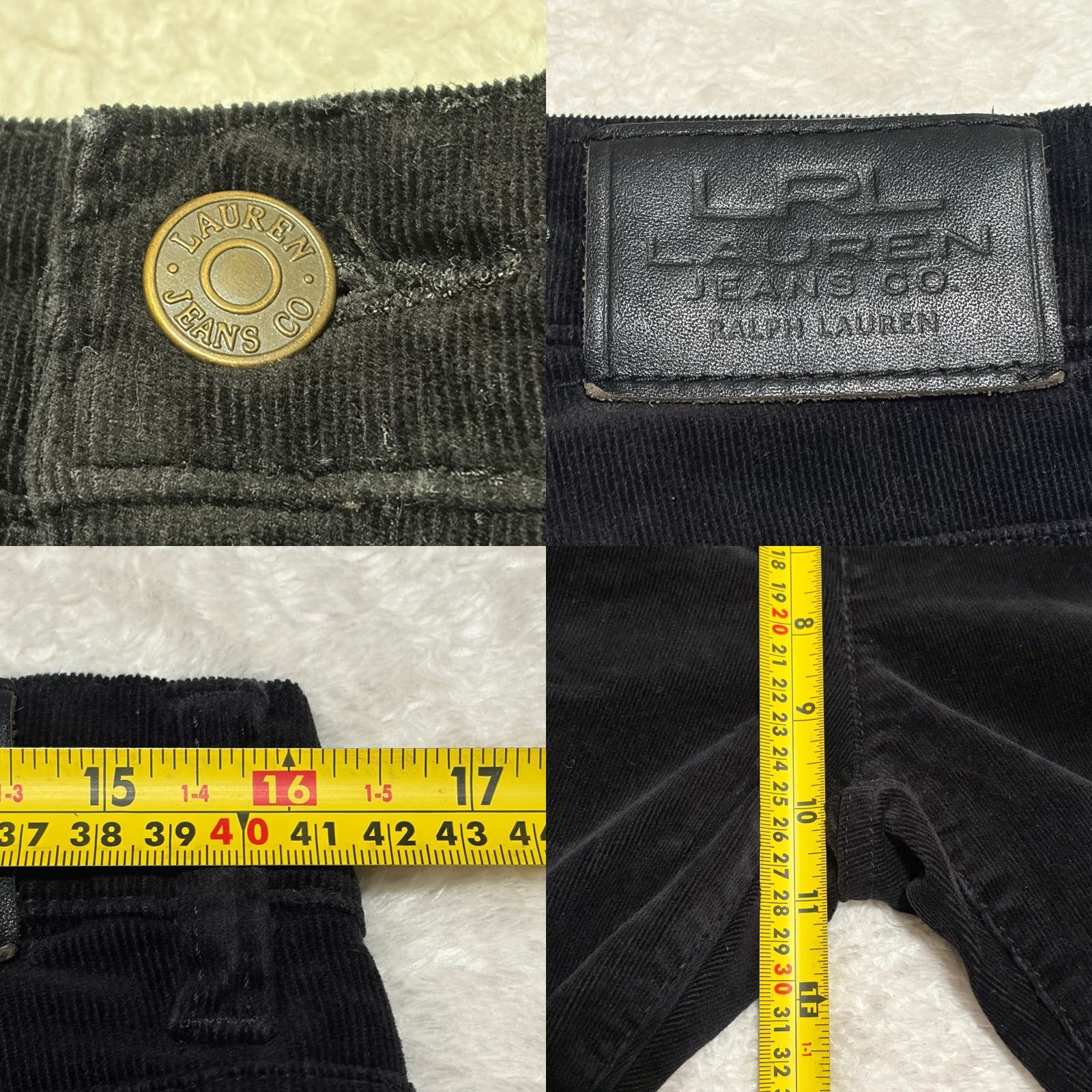 Ralph Lauren Ralph Lauren Pants Womens 10 Black Classic Straight Stretch Corduroy Flat Front Zip Button 31 Inseam Casual Travel Mens Womens Boys Girls Size 32" / US 10 / IT 46 - 8 Thumbnail