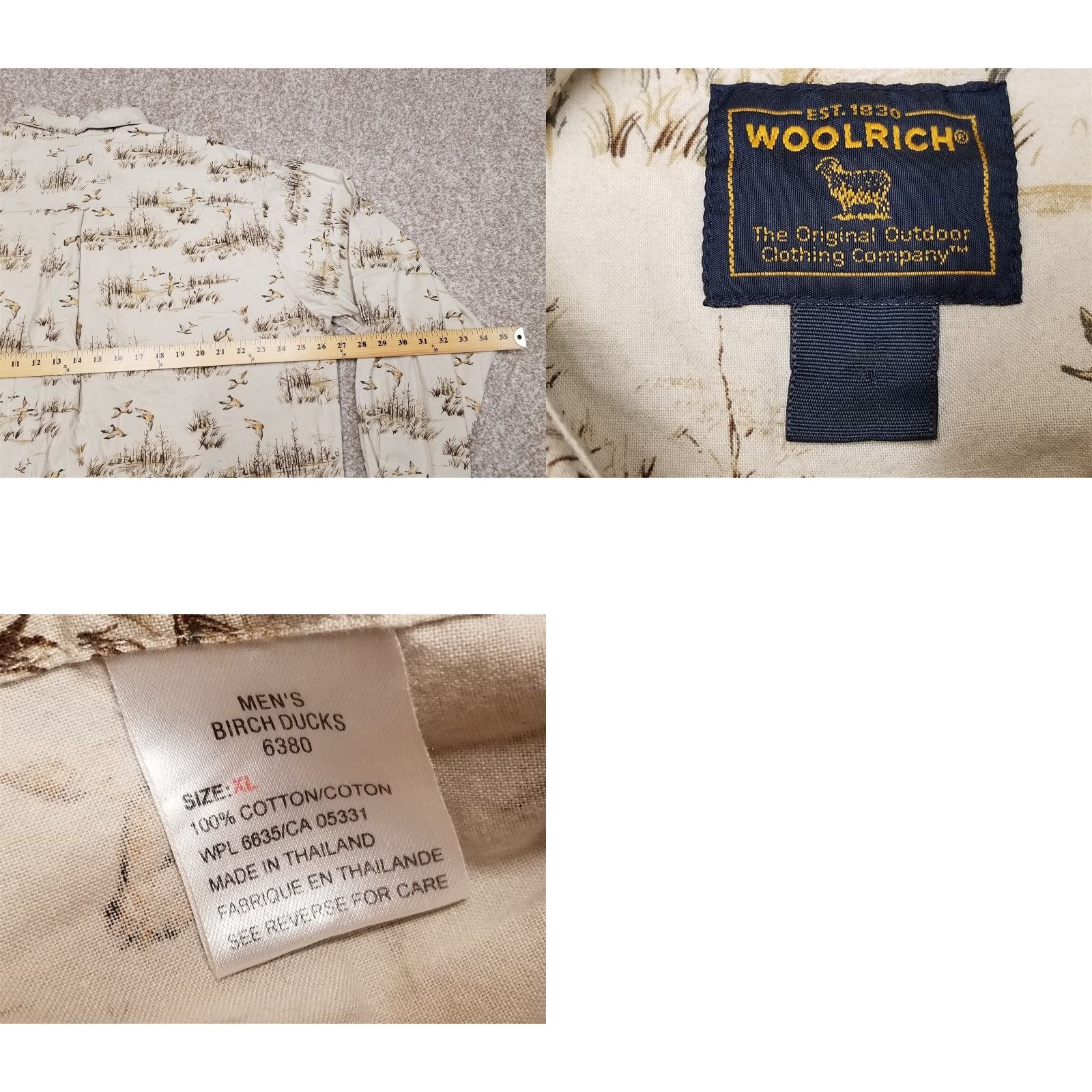 Vintage Woolrich Shirt Mens XL Beige Birch Ducks Hunting Casual Outdoor Cotton Shirt Men XL Beige Ducks Hunting Casual Outdoor Cotton Size US XL / EU 56 / 4 - 8 Thumbnail
