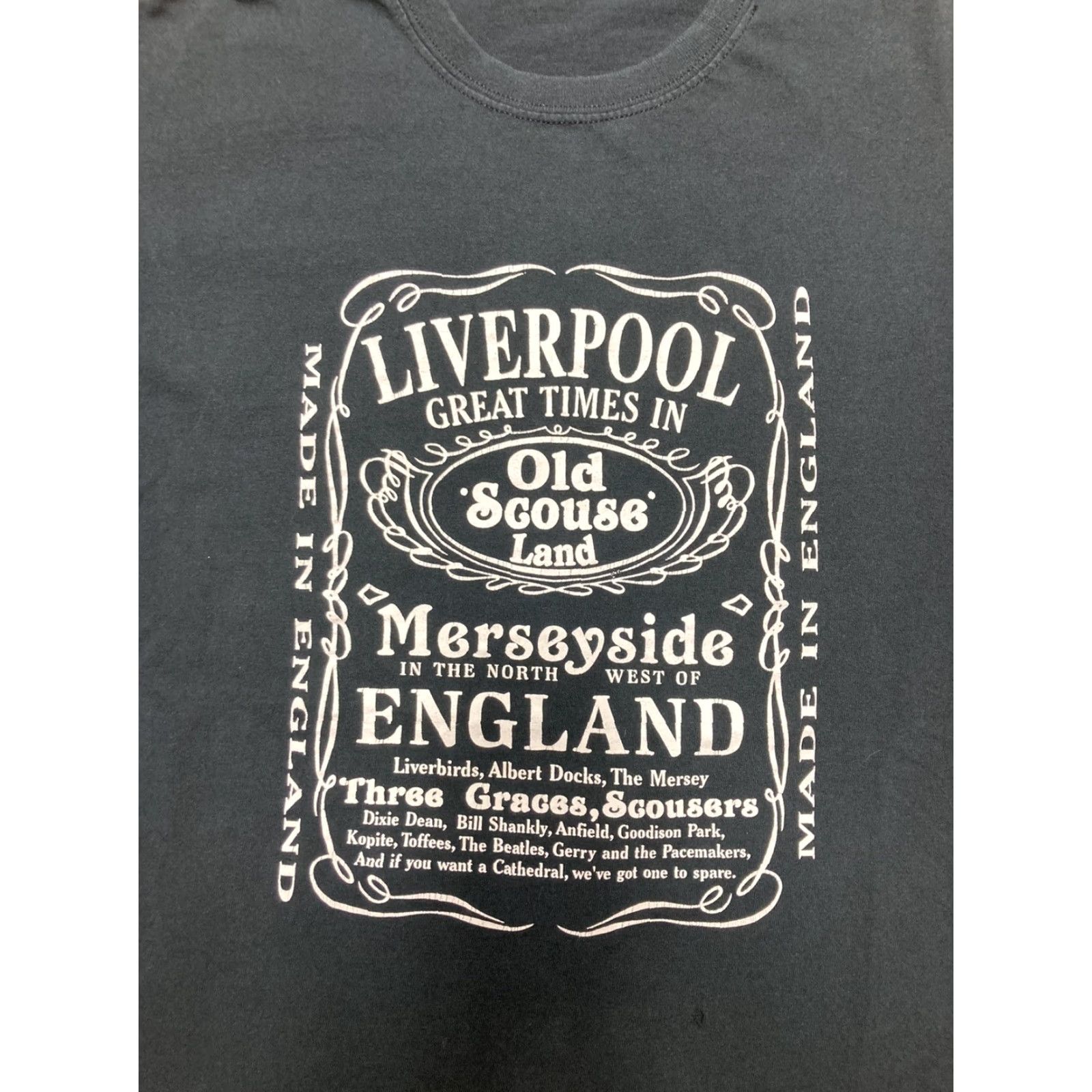 Vintage VINTAGE Liverpool England graphic T-Shirt Men L Black 21” Pit to Pit 27” Length Y2K Hot Topic Jack Daniels | Shirt Size US L / EU 52-54 / 3 - 2 Thumbnail