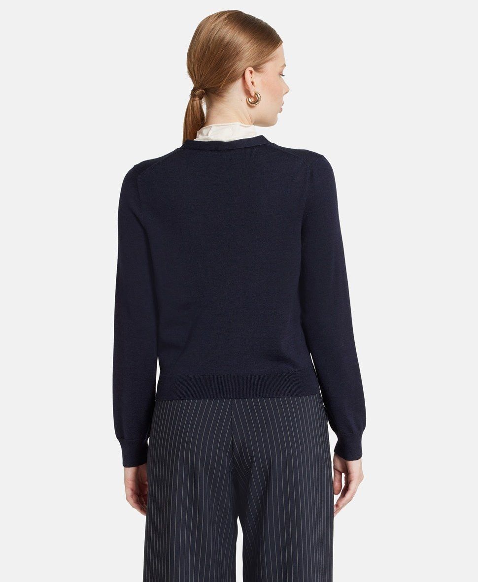Gucci o1la5ras0526 Wool Silk Cardigan in Blue Size S / US 4 / IT 40 - 4 Thumbnail