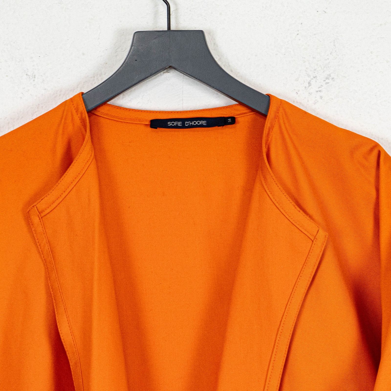 SOFIE D'HOORE Sofie D'Hoore Orange Open Front Jacket Oversized 3/4 sz 34 Size S / US 4 / IT 40 - 3 Thumbnail
