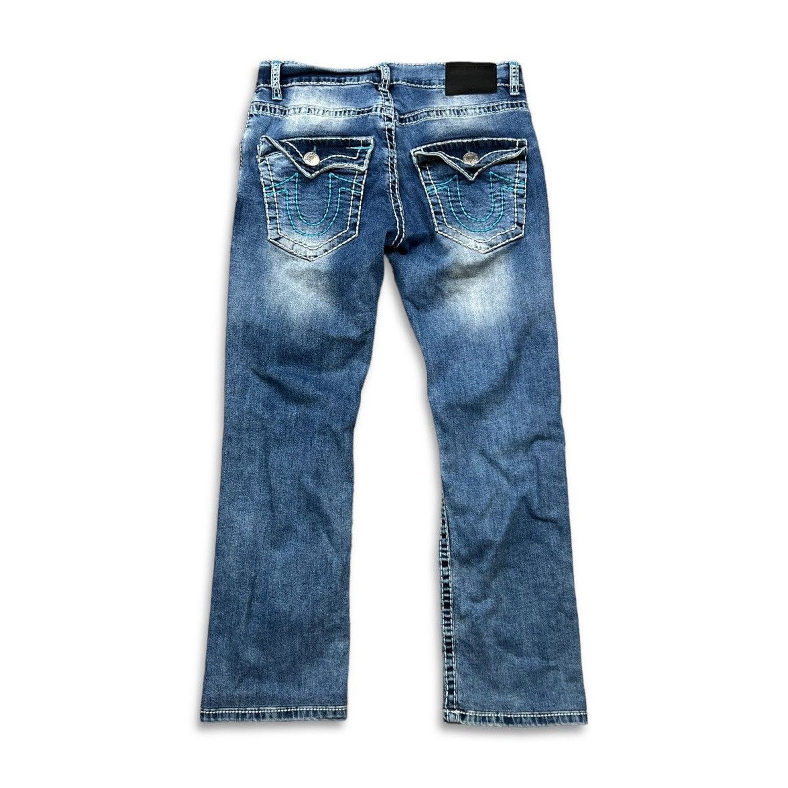 True Religion True Religion Jeans Mens 33x29 Blue Bootcut Distressed Denim Size US 33 - 4 Thumbnail