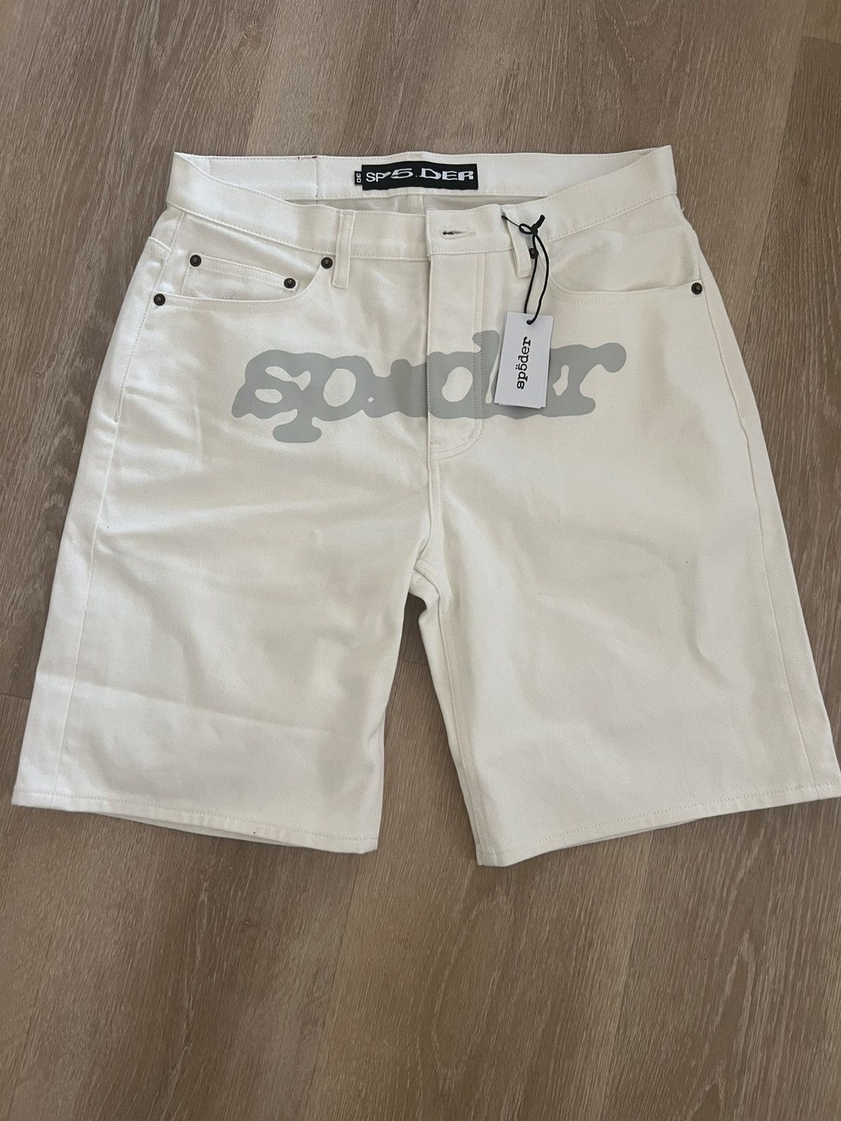 Sp5der SP5DER V3 LOGO WHITE DENIM SHORT Size US 30 / EU 46 - 1 Thumbnail