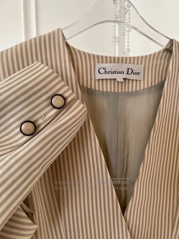 Dior Dior Striped Cotton Women's Jacket in Size L . Size L / US 10 / IT 46 - 6 Thumbnail
