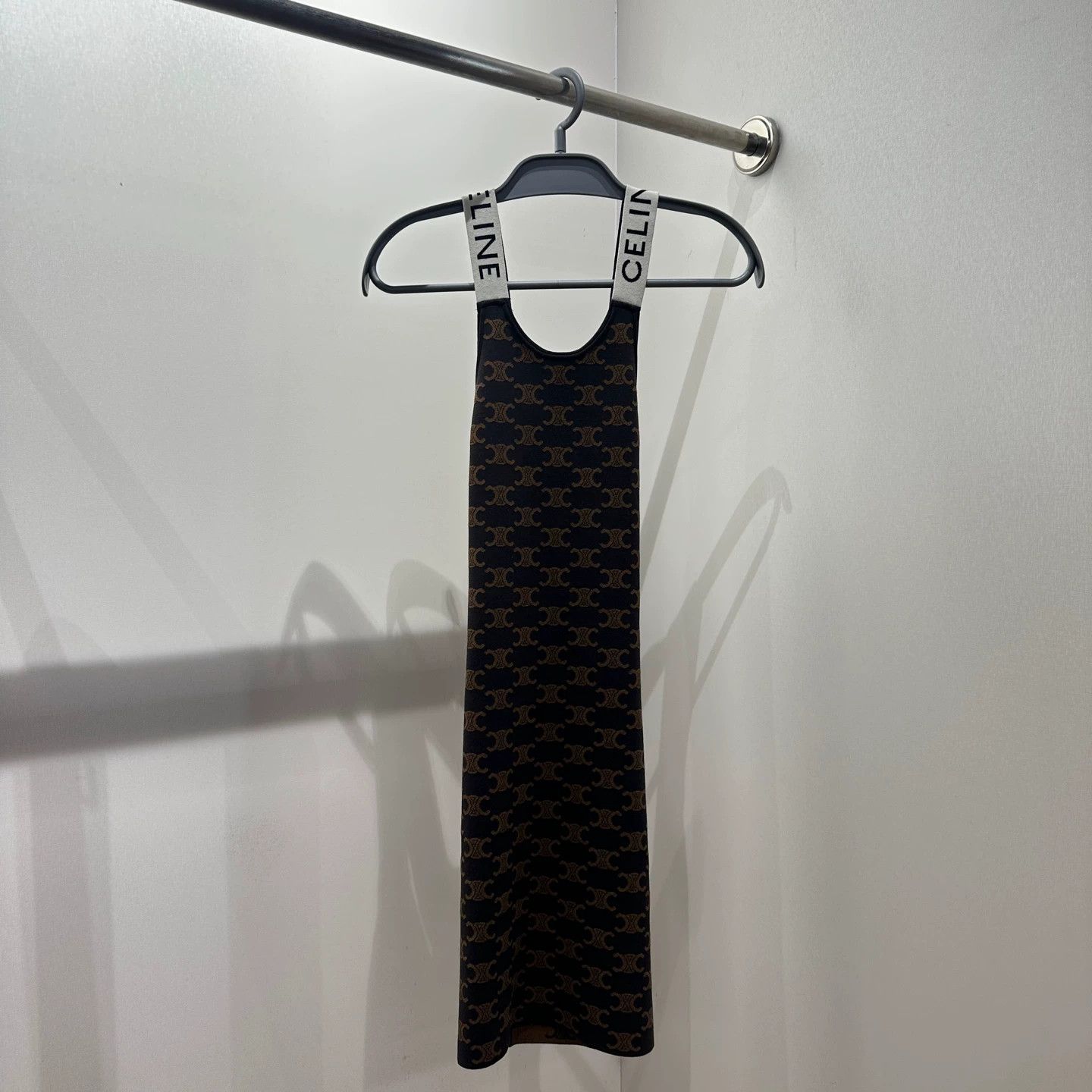 Celine Celine all over Triomphe logo cami dress M silk Size M / US 6-8 / IT 42-44 - 1 Thumbnail
