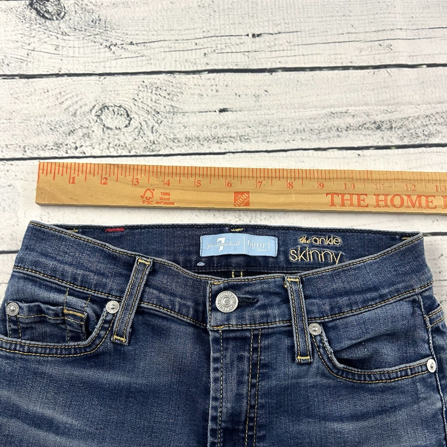 7 For All Mankind 7 For All Mankind Ankle Skinny Denim Blue Jeans Women's 24 Regular Jeans 24 Blue Skinny Womens Size 42" / US 20 - 3 Thumbnail