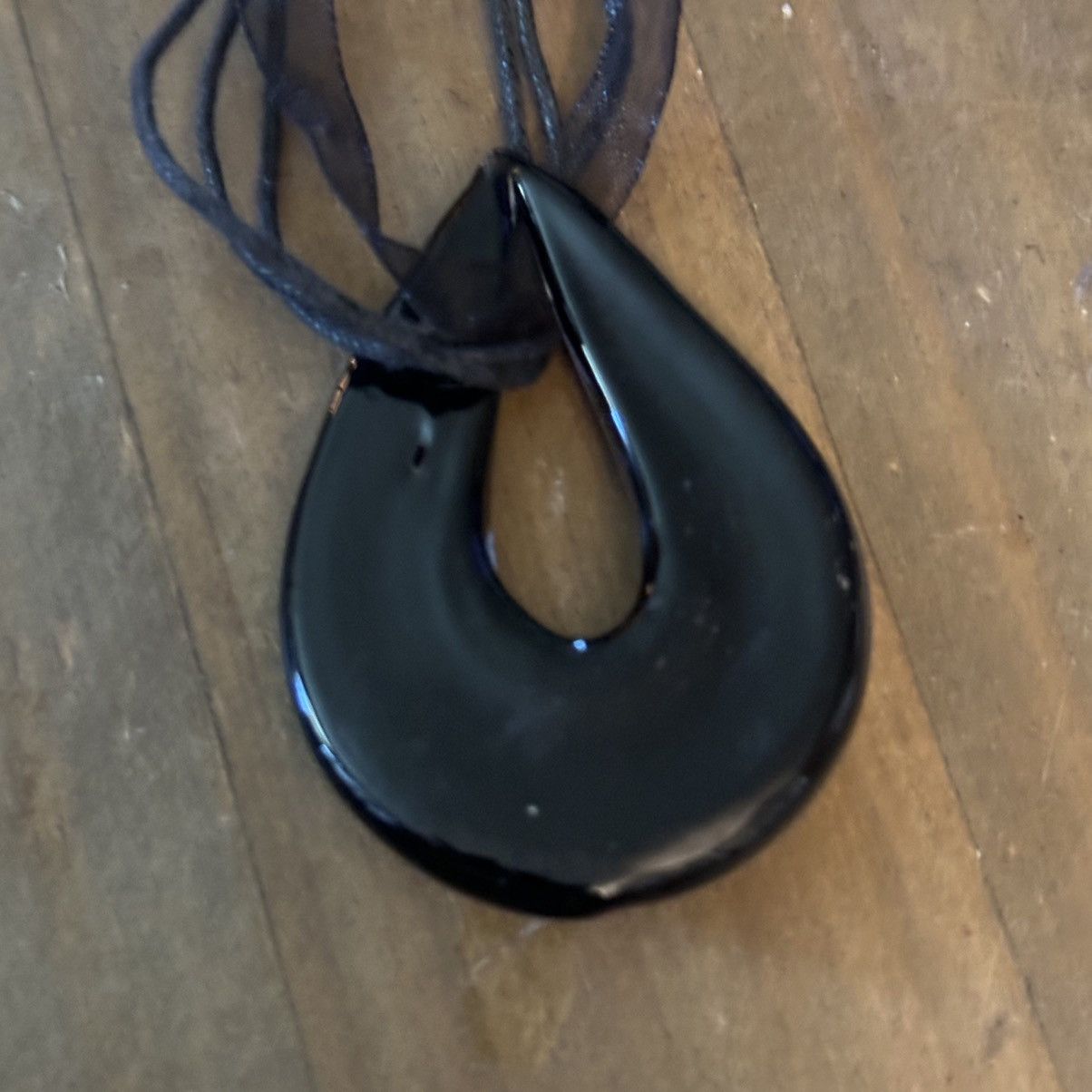 Other Teardrop Murano glass pendant ribbon necklace Size ONE SIZE - 2 Thumbnail