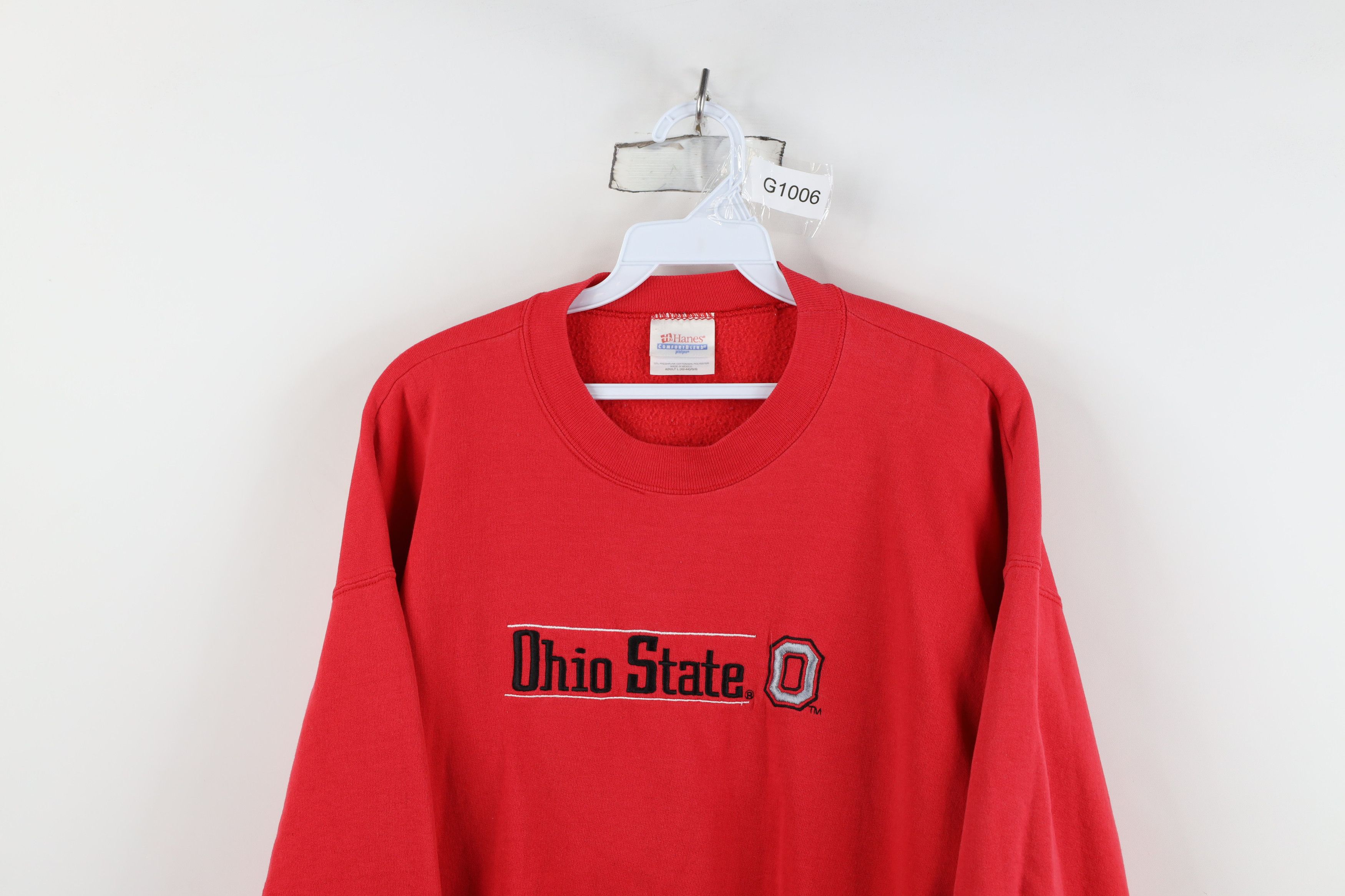 Vintage Vintage 90s Spell Out Ohio State University Sweatshirt Red Size US L / EU 52-54 / 3 - 2 Thumbnail