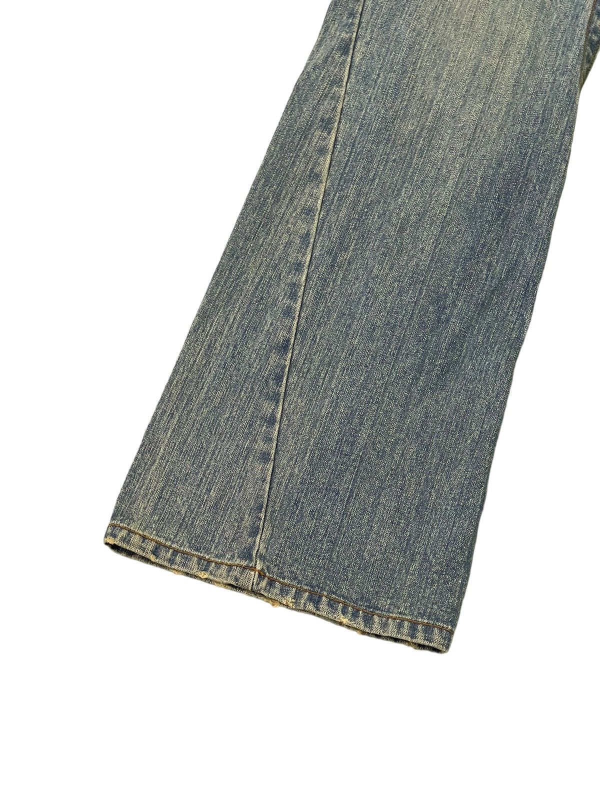 Japanese Brand Flare Jeans Rubber Soul Distress Boot Cut 8🟦0 Size US 33 - 5 Thumbnail